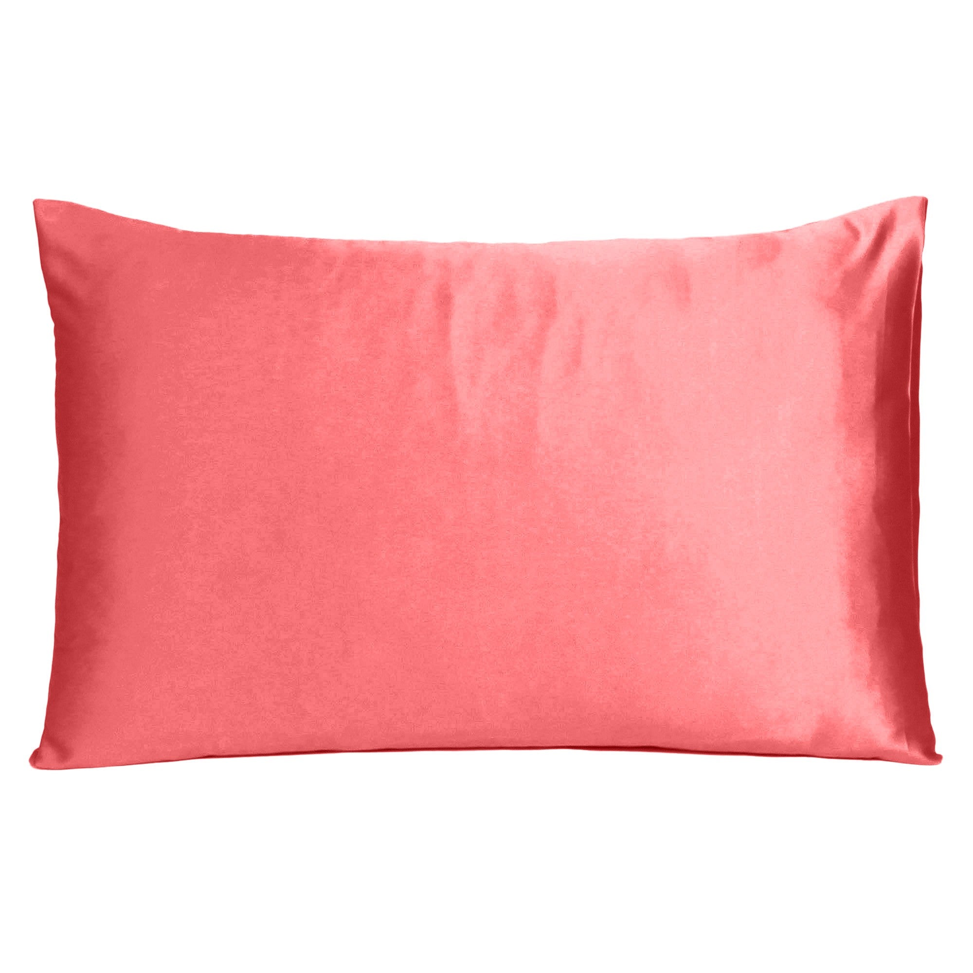 Coral Dreamy Set Of 2 Silky Satin King Pillowcases - Tuesday Morning-Bed Sheets