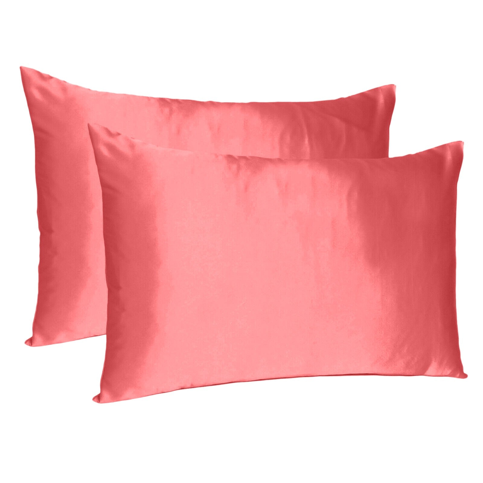 Coral-Dreamy-Set-Of-2-Silky-Satin-King-Pillowcases-Pillowcases