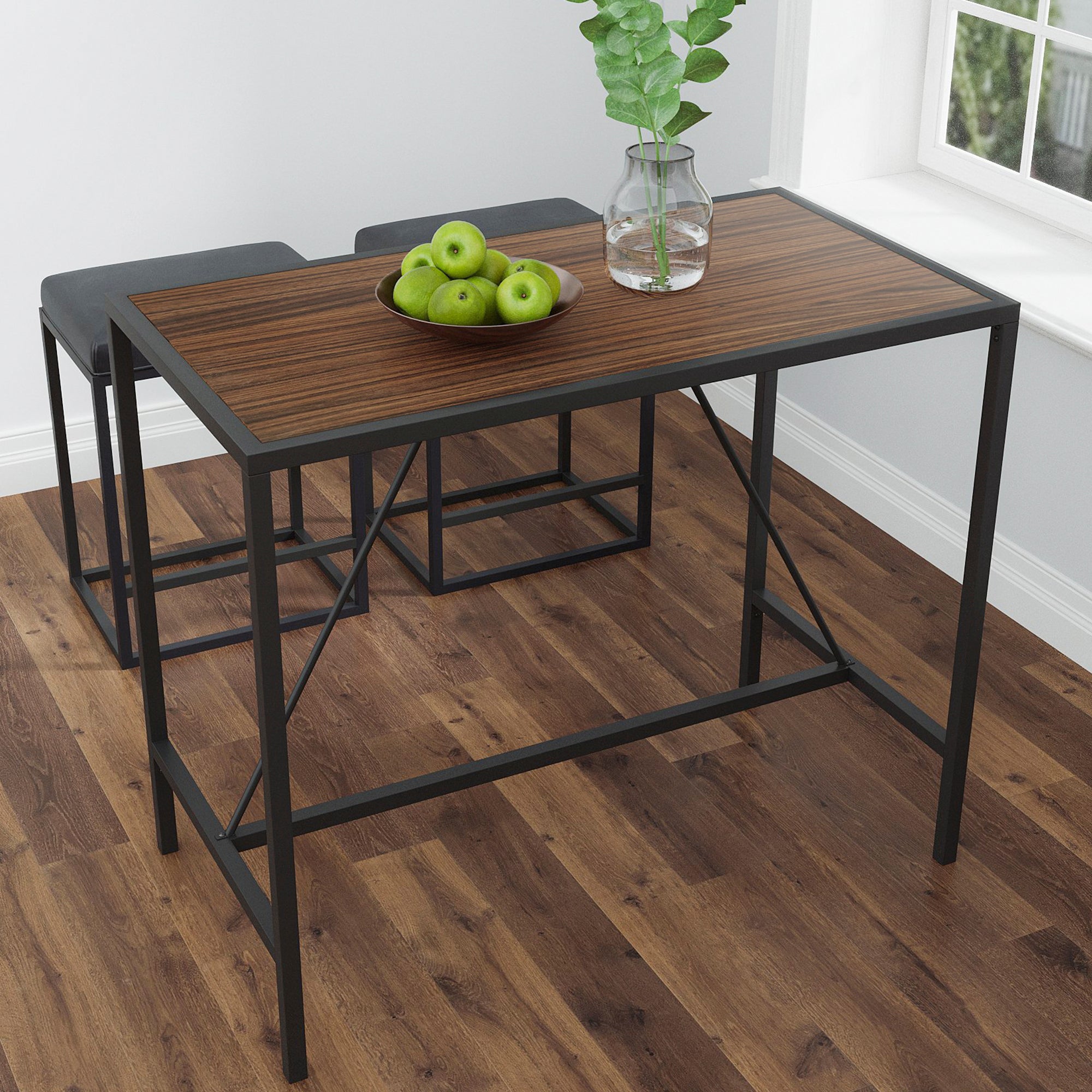 Riley-Indoor-Walnut-Metal-Pub-Dining-Table-with-Metal-Frame-Kitchen-&-Dining-Room-Tables