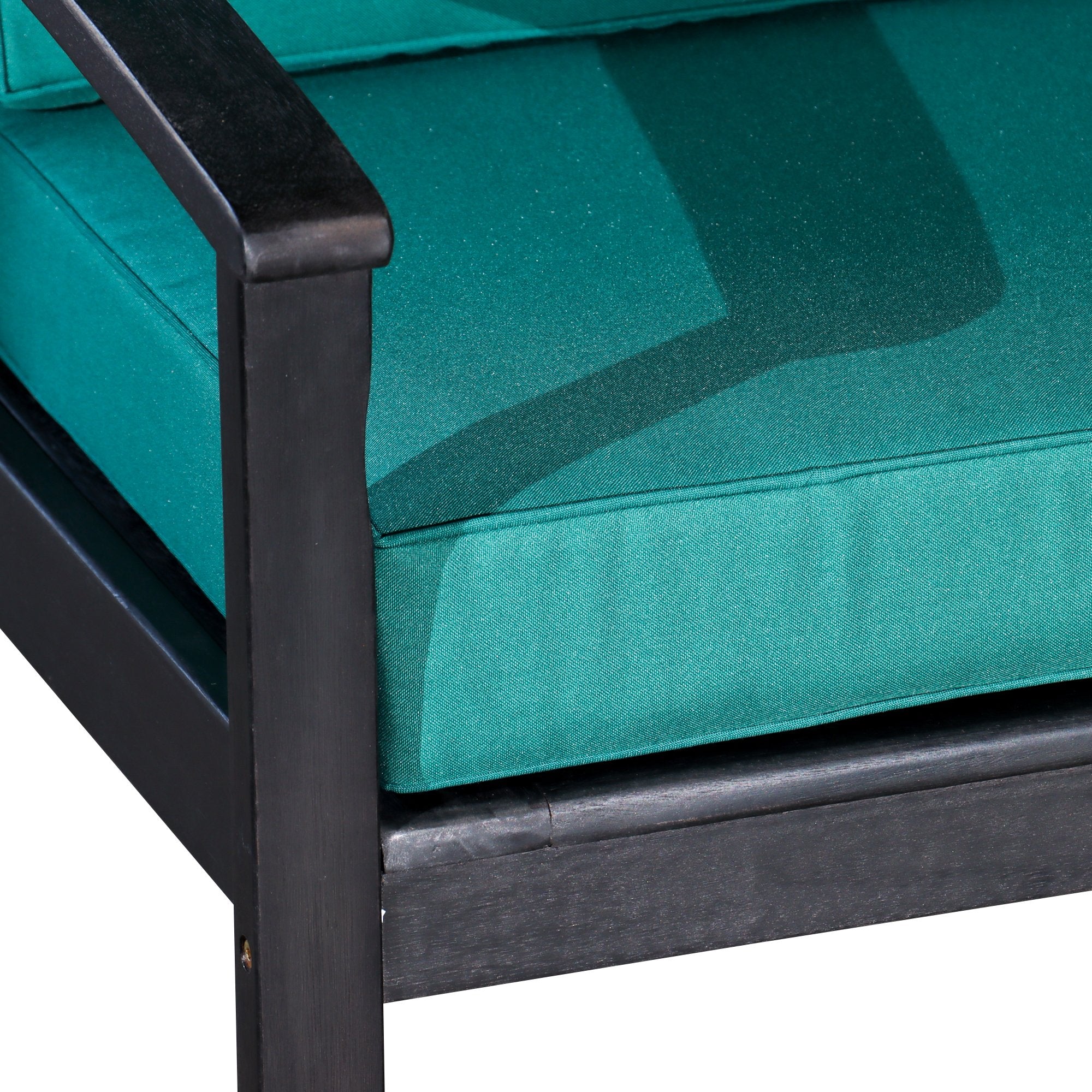 Deep Seat Outdoor Chair, Espresso Finish, Dark Green Cushions - Tuesday Morning-Chairs & Seating