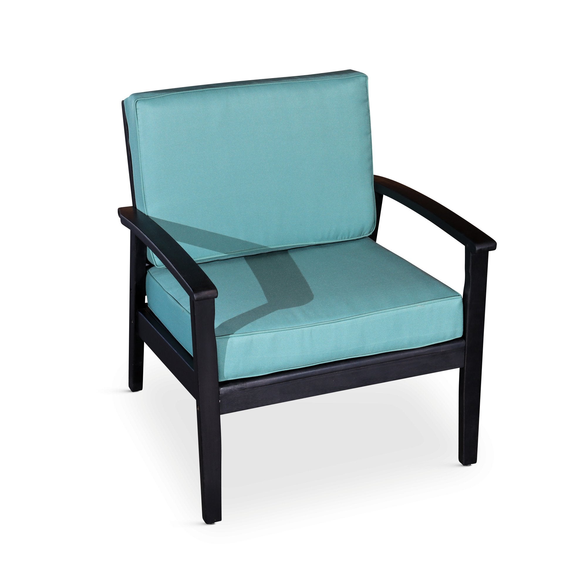 Deep Seat Outdoor Chair, Espresso Finish, Sage Cushion - Tuesday Morning-Chairs & Seating