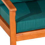 Deep Seat Outdoor Chair, Natural Oil Finish, Dark Green Cushions - Tuesday Morning-Chairs & Seating