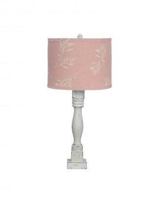 Distressed-White-Table-Lamp-With-Olive-Branch-Pink-Shade-Table-Lamps
