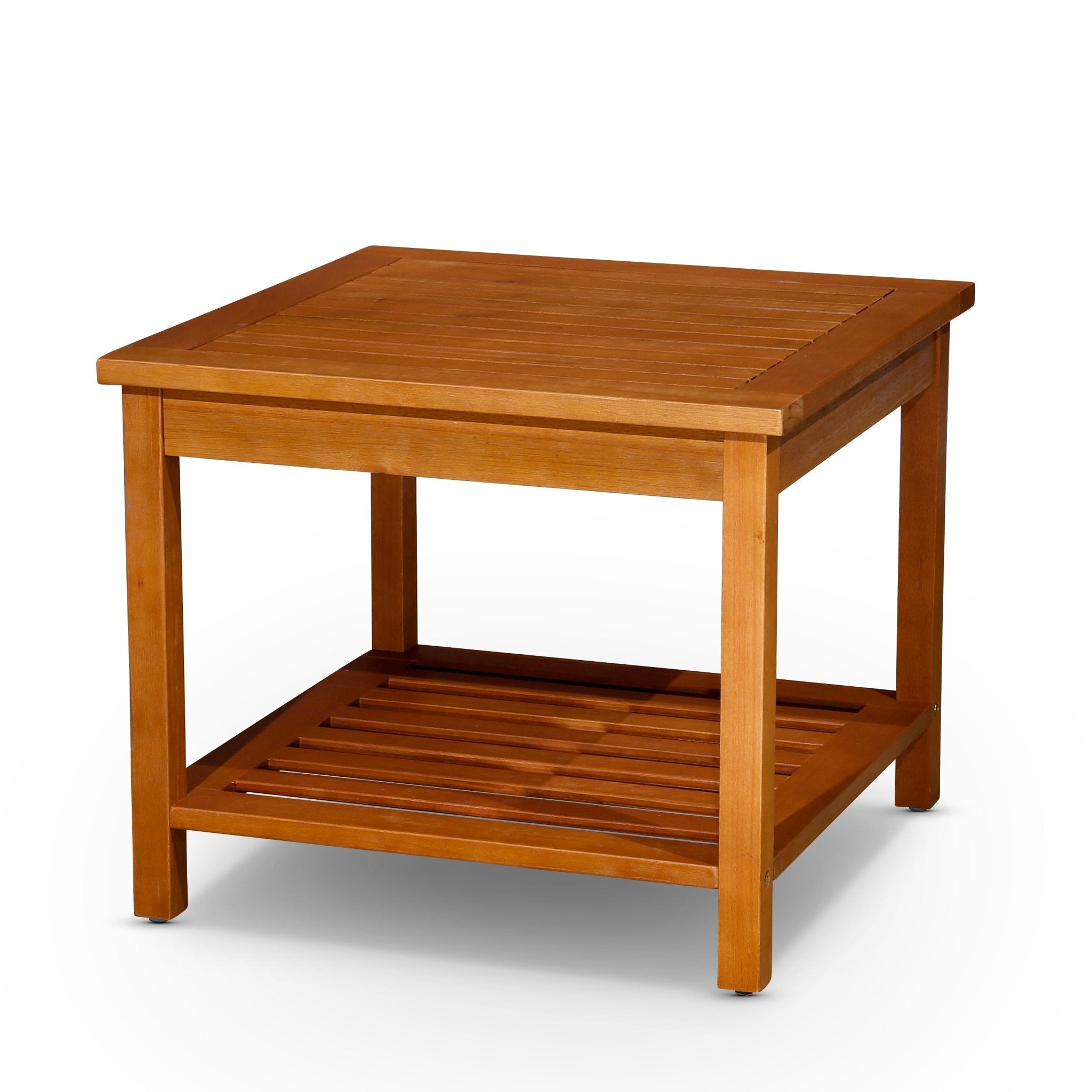 Eucalyptus Outdoor 2-shelf Side Table, Espresso - Tuesday Morning-Tables