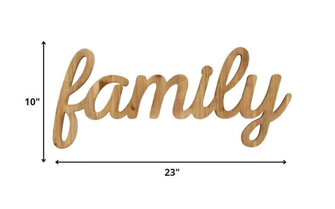 Family Life Natural Wood Script Wall Decor - Tuesday Morning-Sculptures