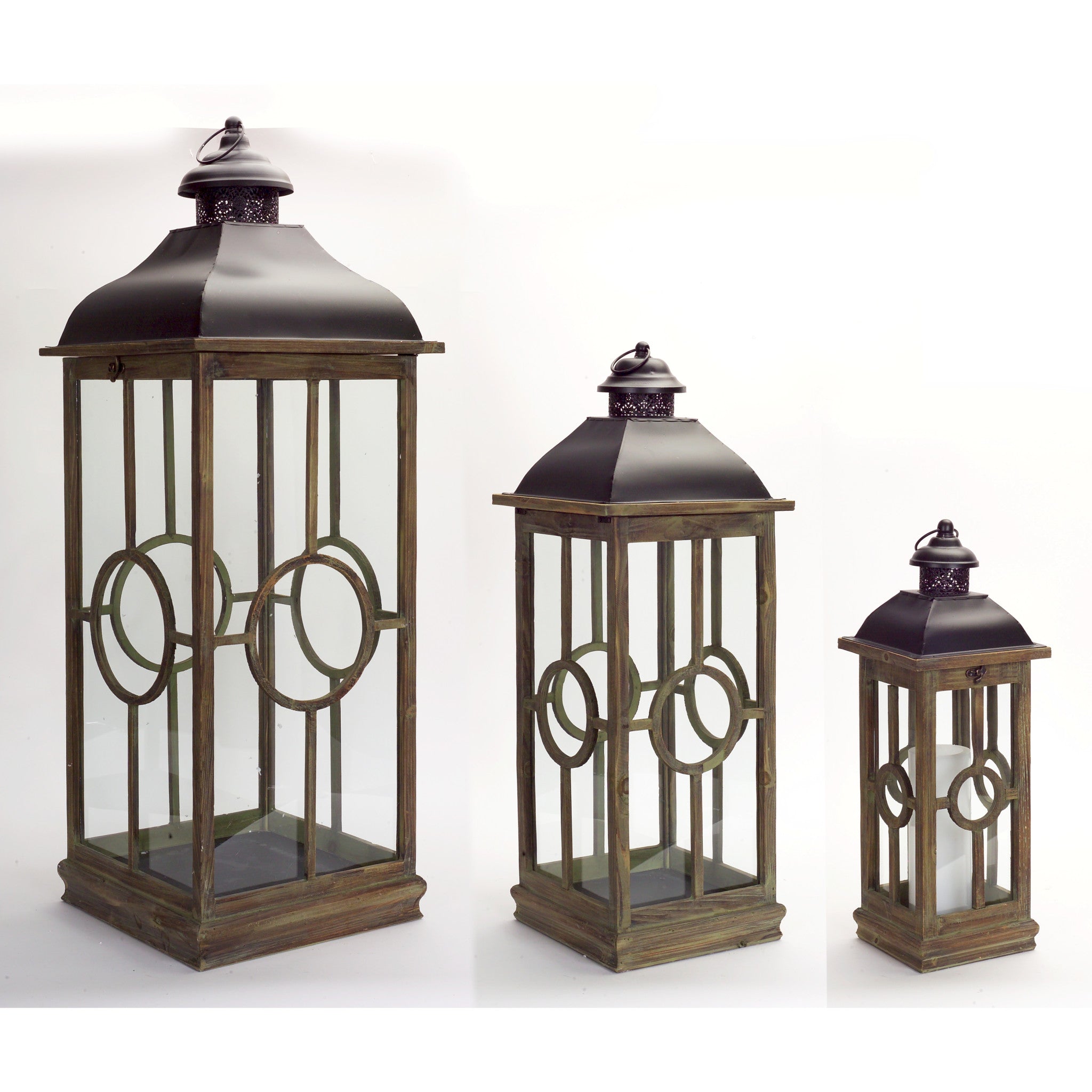 Flameless-Three-Candles-Floor-Lantern-Candle-Holders