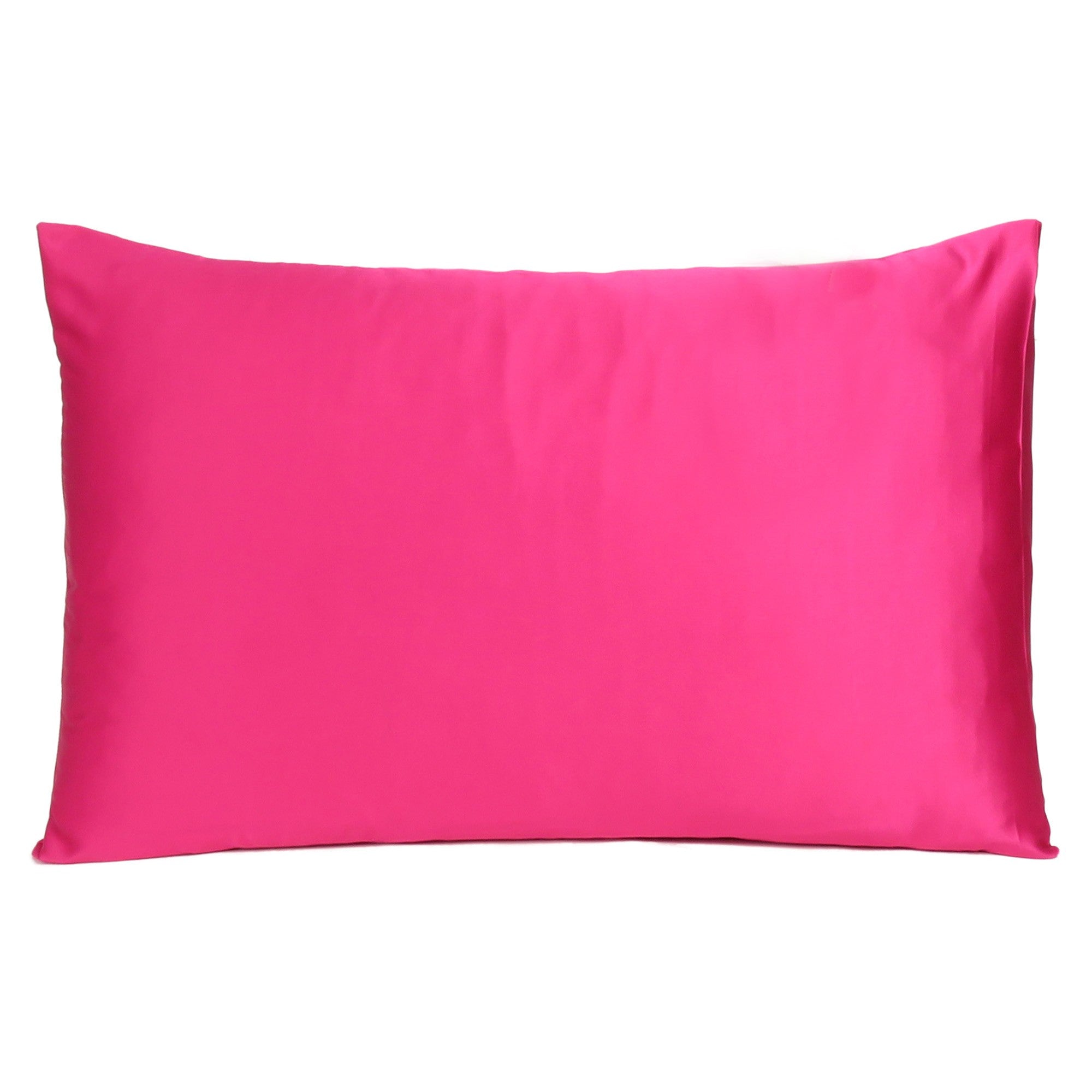 Fuchsia Dreamy Set Of 2 Silky Satin Queen Pillowcases - Tuesday Morning-Bed Sheets