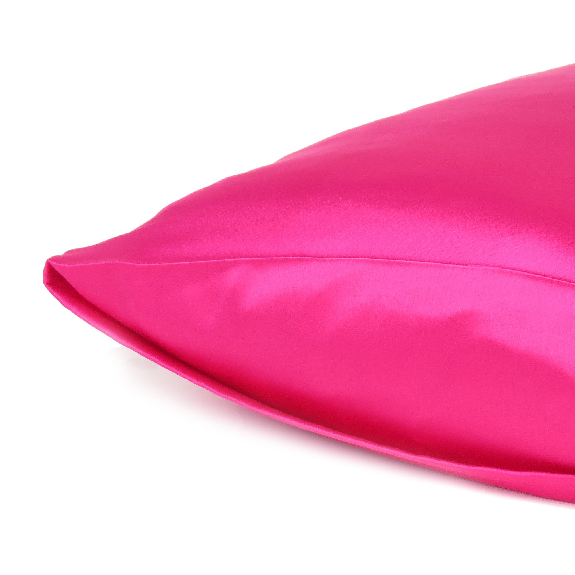 Fuchsia Dreamy Set Of 2 Silky Satin Standard Pillowcases - Tuesday Morning-Bed Sheets