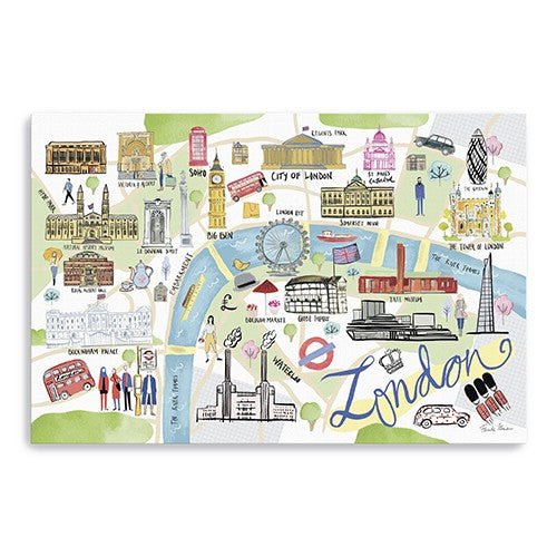 Fun-Illustrated-London-Map-Unframed-Print-Wall-Art-Wall-Art