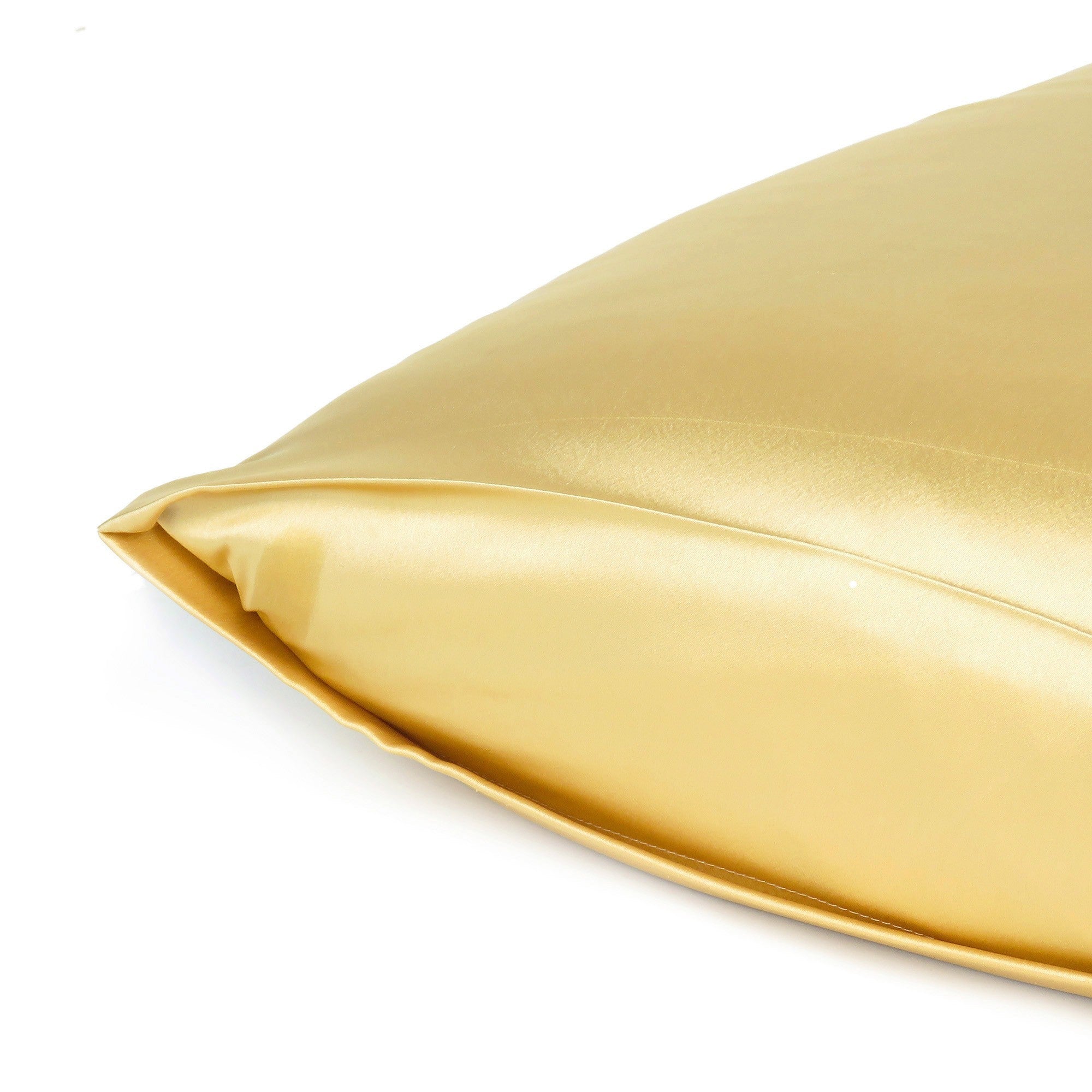 Gold Dreamy Set Of 2 Silky Satin Queen Pillowcases - Tuesday Morning-Bed Sheets