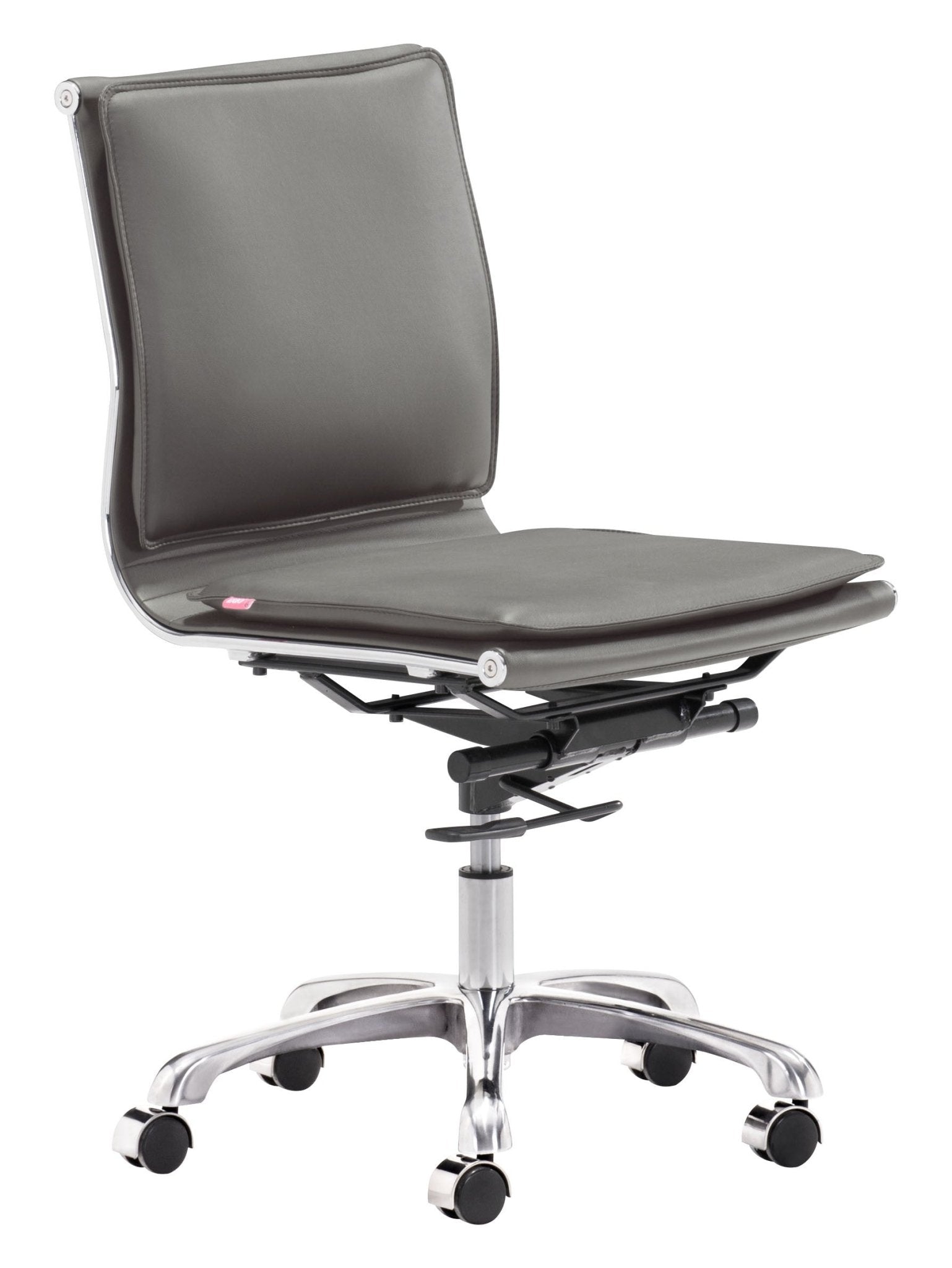 Gray and Silver Adjustable Swivel Metal Rolling Executive Office Chair - Tuesday Morning-Office Chairs