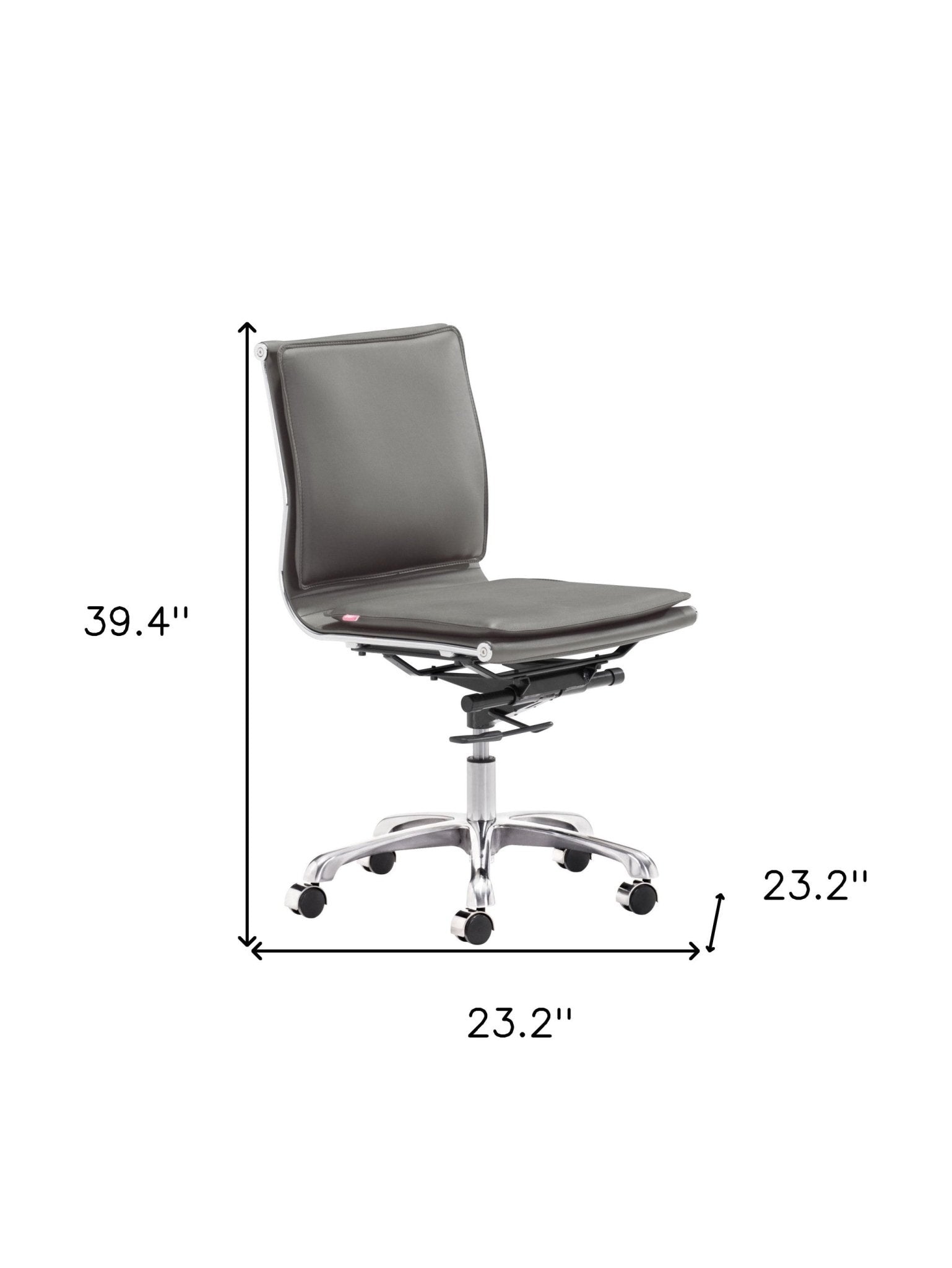 Gray and Silver Adjustable Swivel Metal Rolling Executive Office Chair - Tuesday Morning-Office Chairs