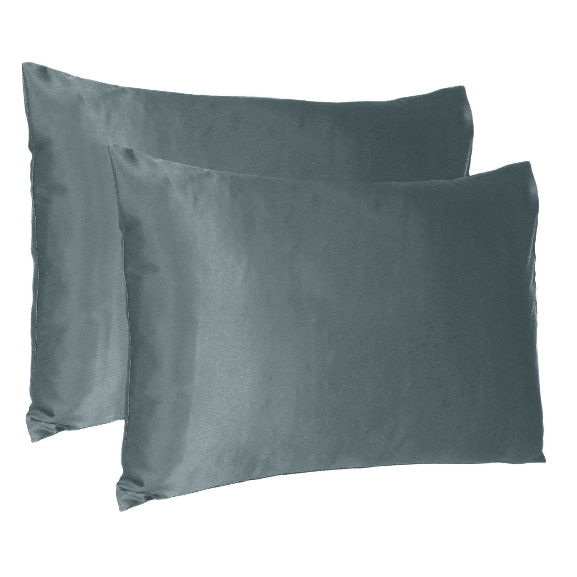 Gray-Dreamy-Set-Of-2-Silky-Satin-King-Pillowcases-Bed-Sheets
