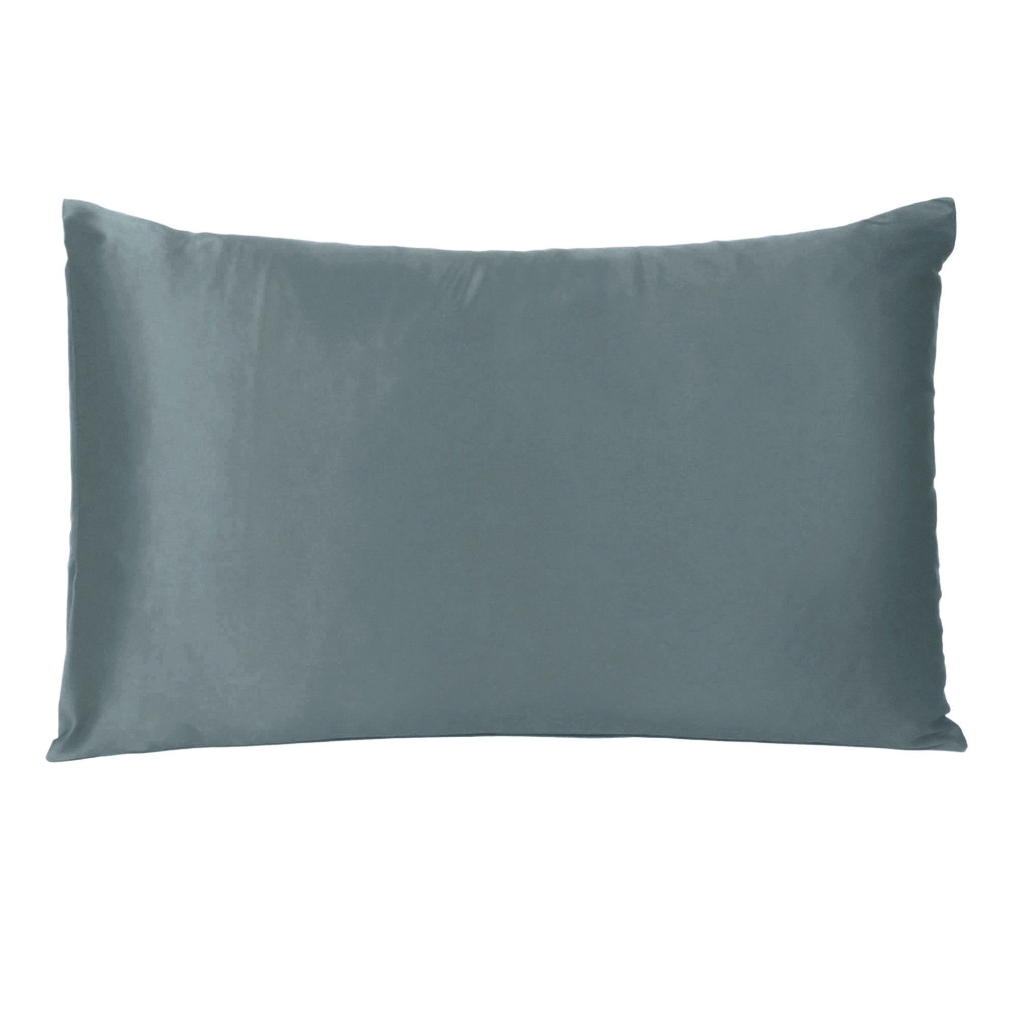 Gray Dreamy Set Of 2 Silky Satin King Pillowcases - Tuesday Morning-Bed Sheets