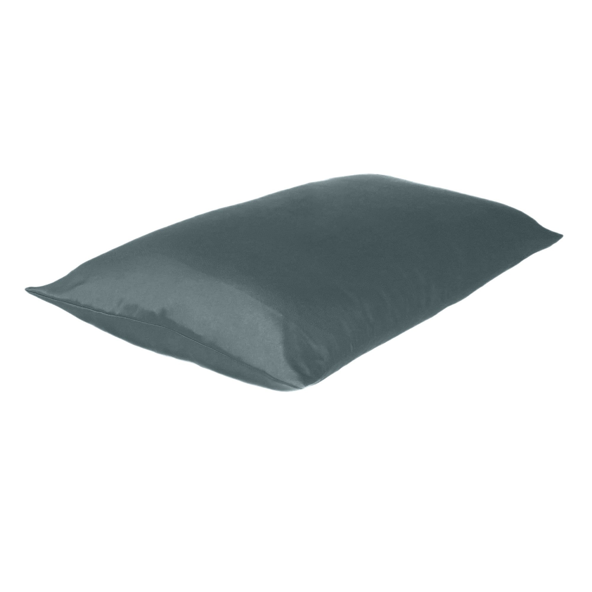 Gray Dreamy Set Of 2 Silky Satin King Pillowcases - Tuesday Morning-Bed Sheets