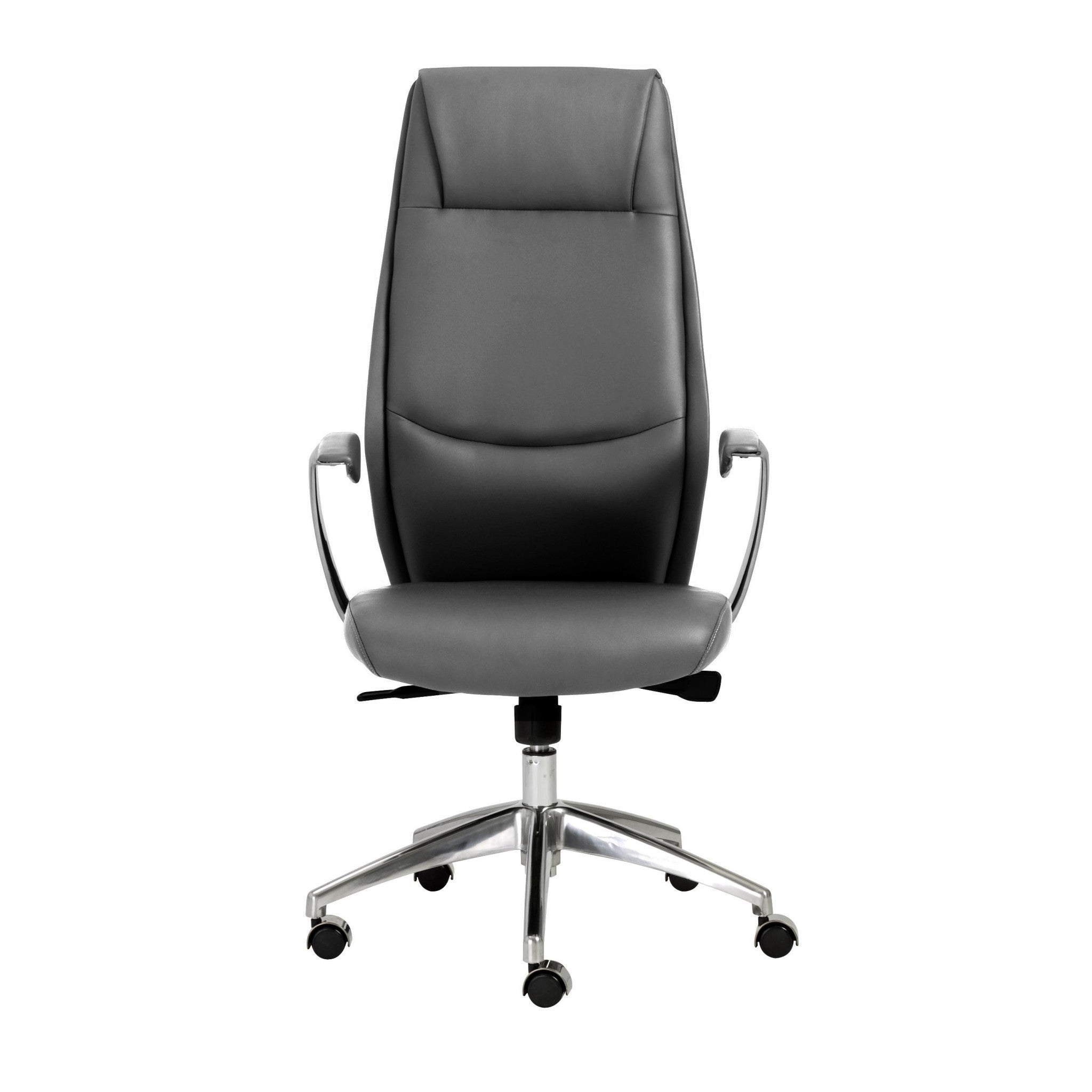 Gray-Faux-Leather-Seat-Swivel-Adjustable-Task-Chair-Leather-Back-Steel-Frame-Office-Chairs