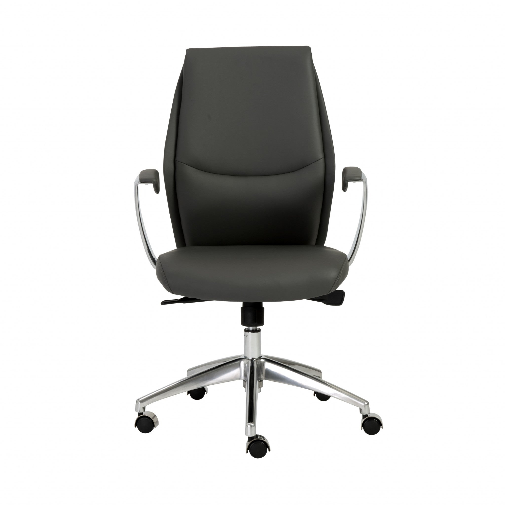Gray-Faux-Leather-Seat-Swivel-Adjustable-Task-Chair-Leather-Back-Steel-Frame-Office-Chairs