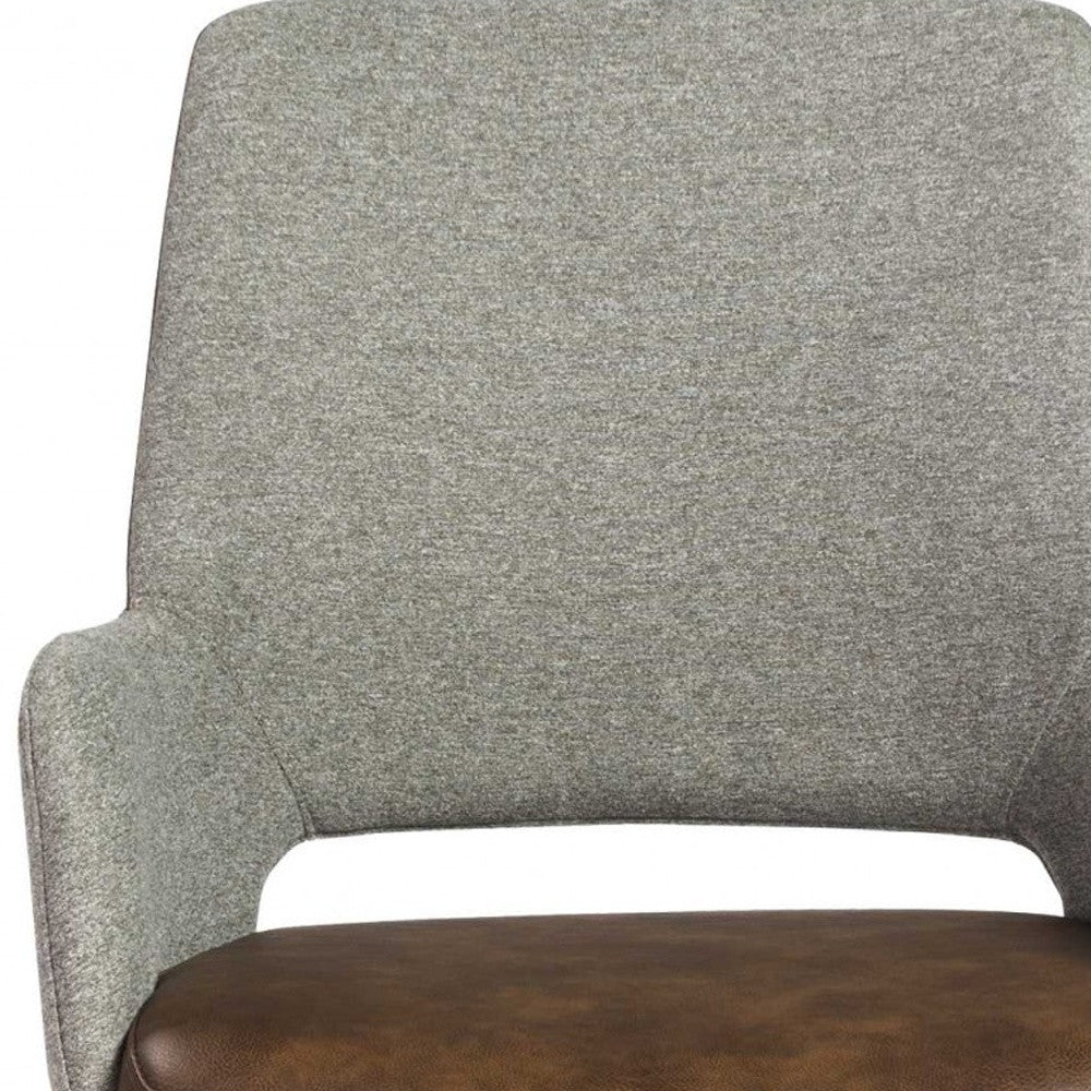 Gray Linen Seat Swivel Adjustable Task Chair Fabric Back Steel Frame - Tuesday Morning-Office Chairs