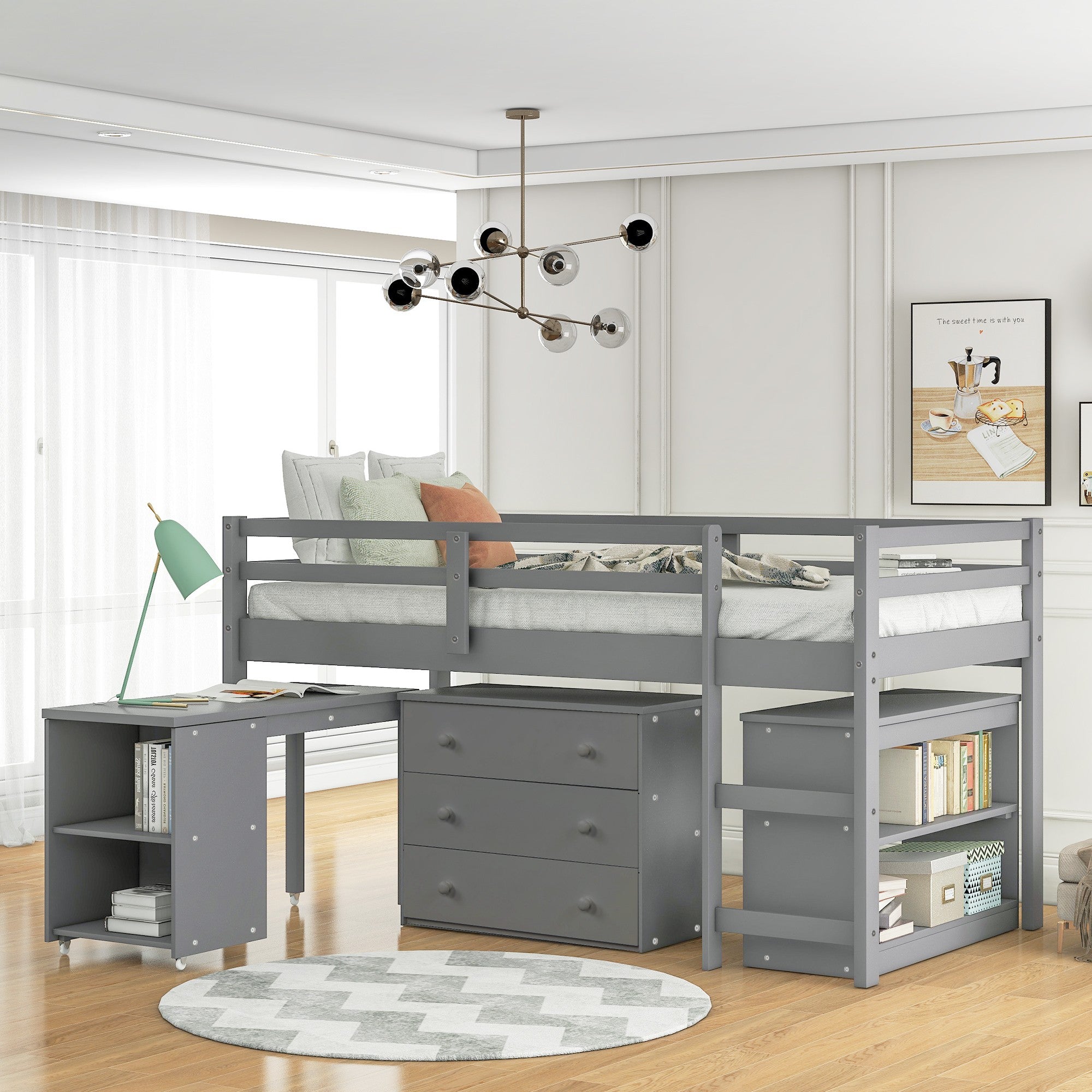 Gray-Low-Twin-Loft-Bed-With-Cabinet-and-Desk-Beds-&-Bed-Frames