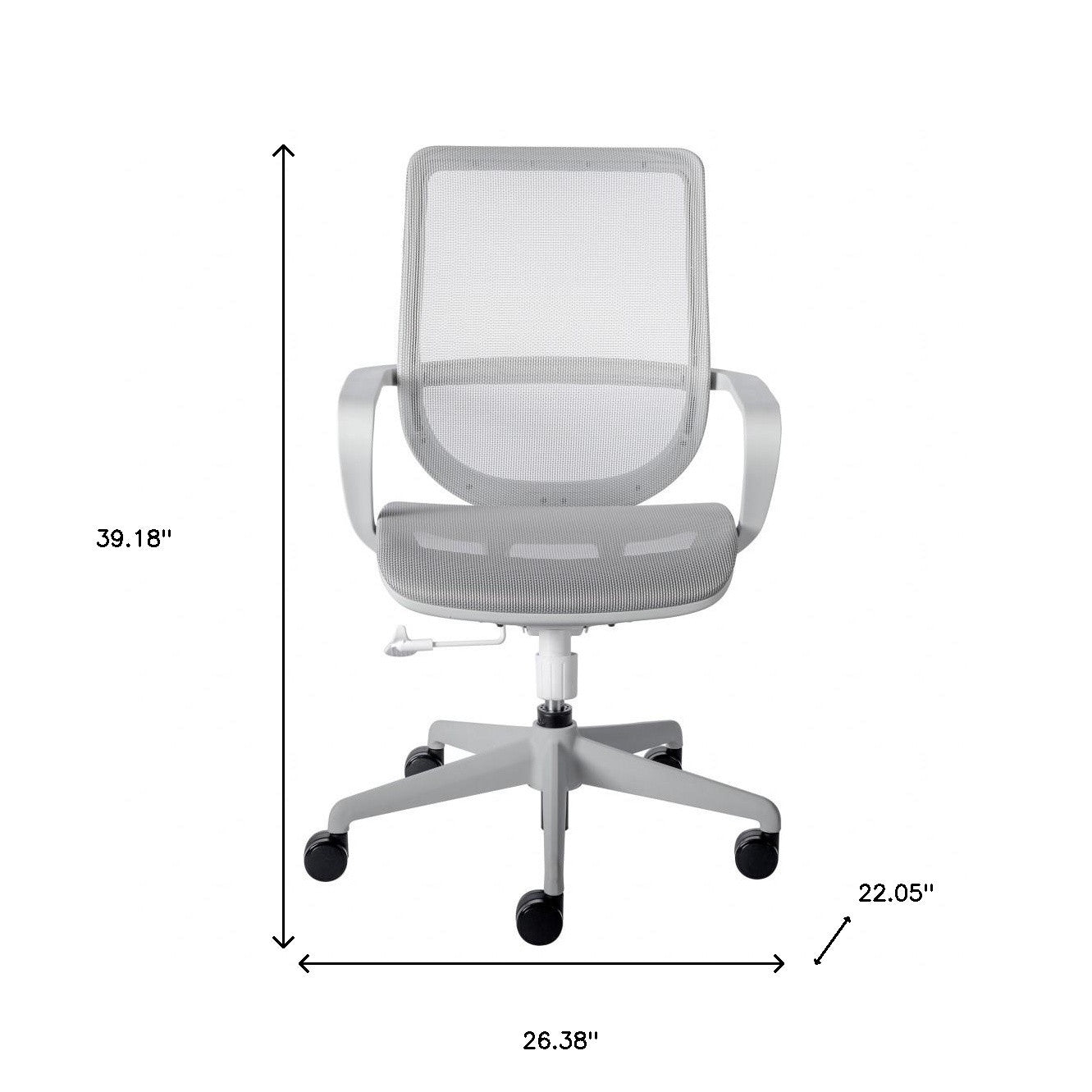 Gray Swivel Adjustable Task Chair Mesh Back Plastic Frame - Tuesday Morning-Office Chairs