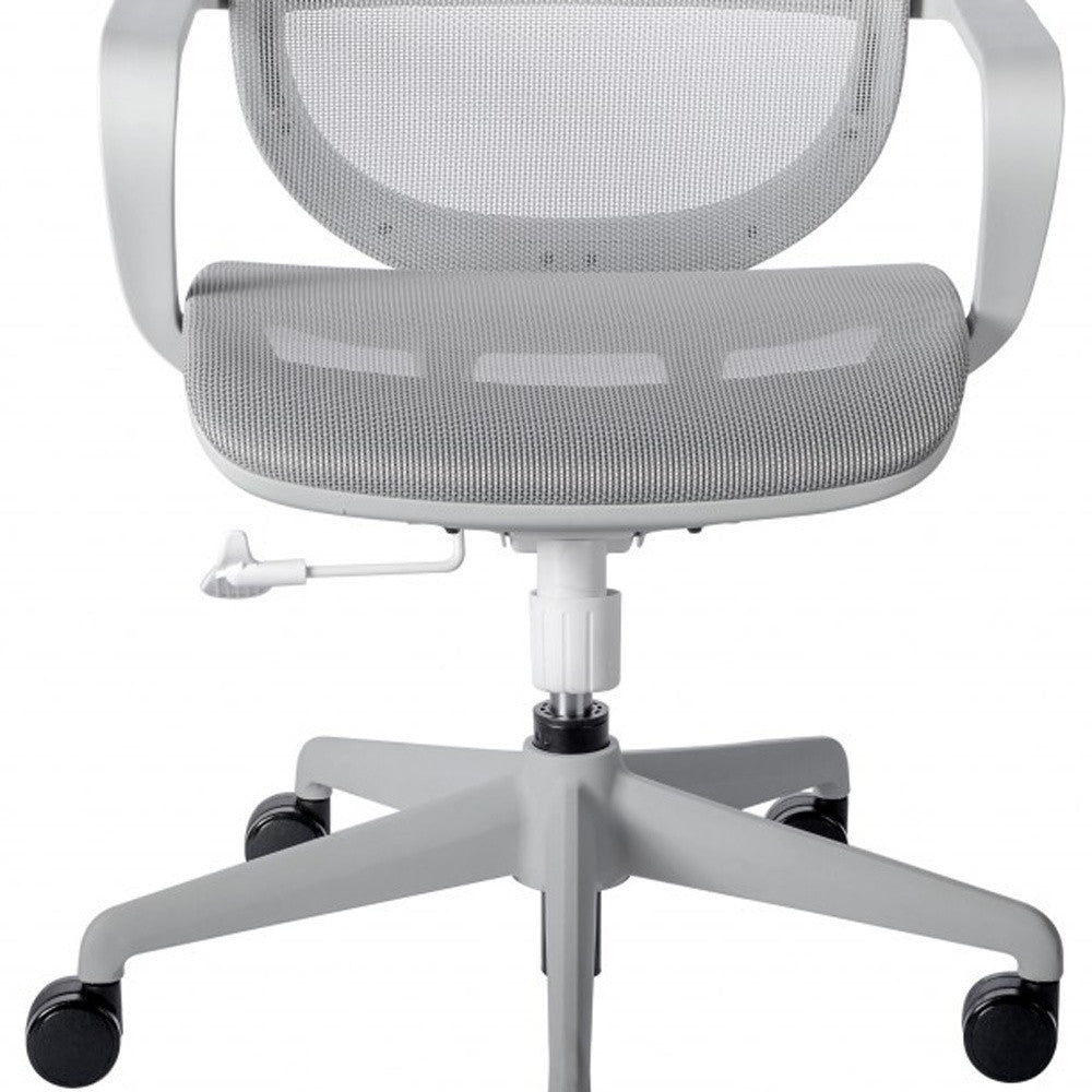 Gray Swivel Adjustable Task Chair Mesh Back Plastic Frame - Tuesday Morning-Office Chairs