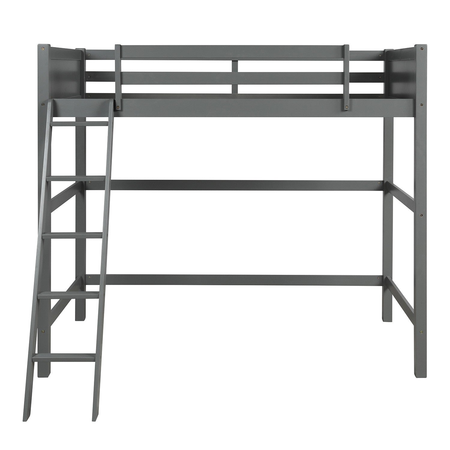 Gray Twin Size High Loft Bed - Tuesday Morning-Loft Beds