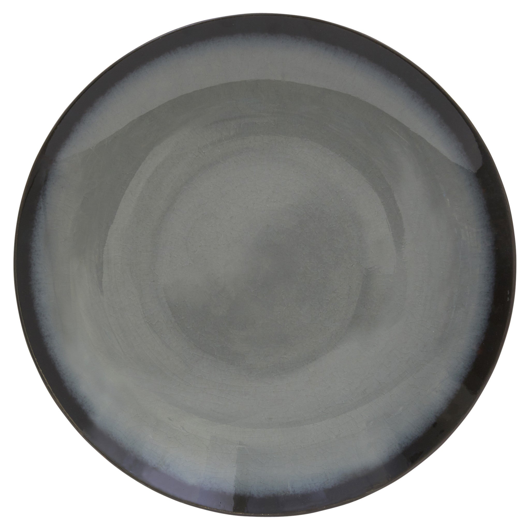 Green and Black Sixteen Piece Round Tone on Tone Ceramic Service For Four Dinnerware Set - Tuesday Morning-Dinnerware