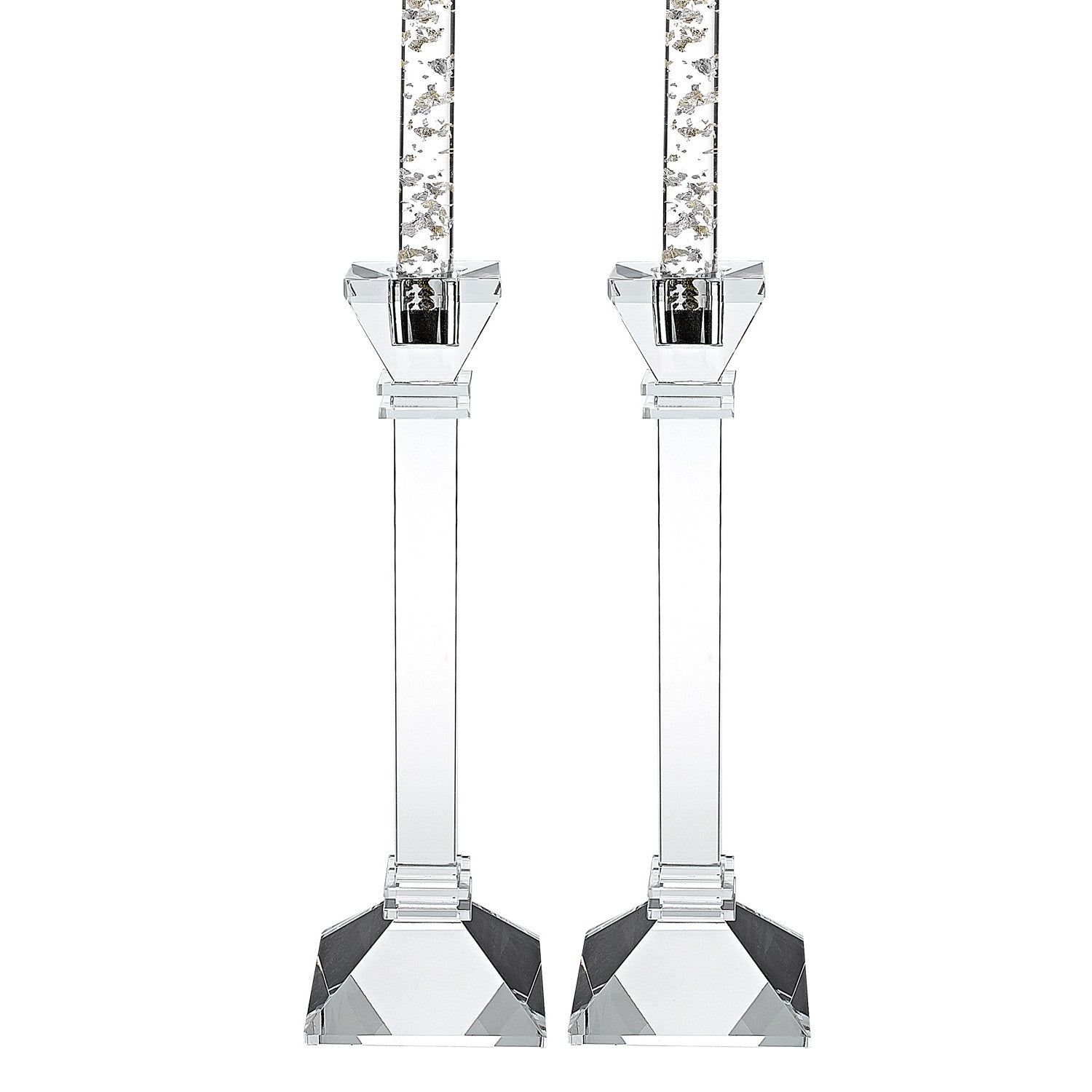 Hand Crafted Crystal Pair Classic Candle Holders - Tuesday Morning-Candle Holders