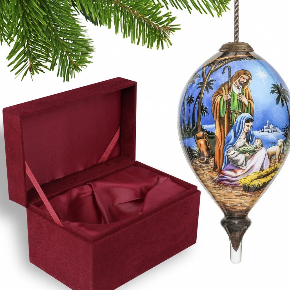 Holy Family Christmas Hand Painted Mouth Blown Glass Ornament - Tuesday Morning-Christmas Ornaments