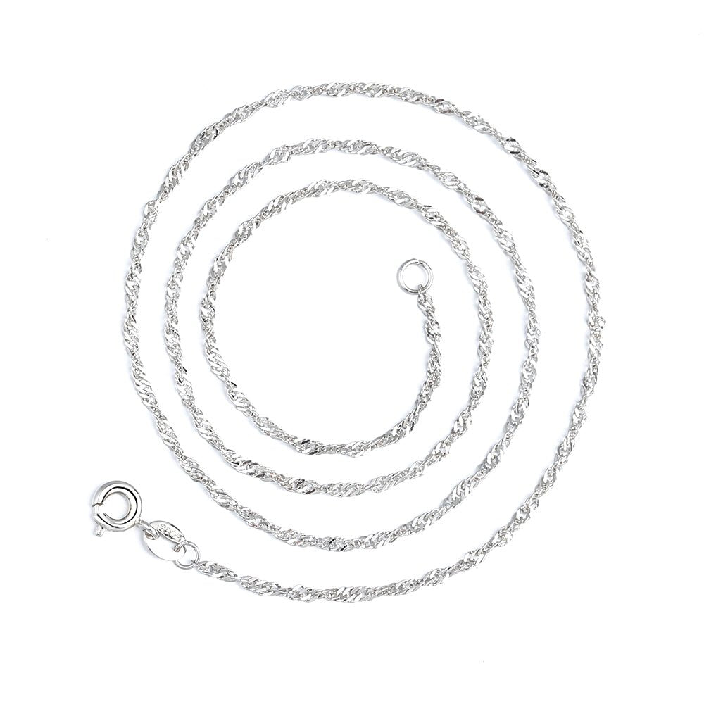 Italian-Sterling-Silver-Wave-Chain-Necklaces