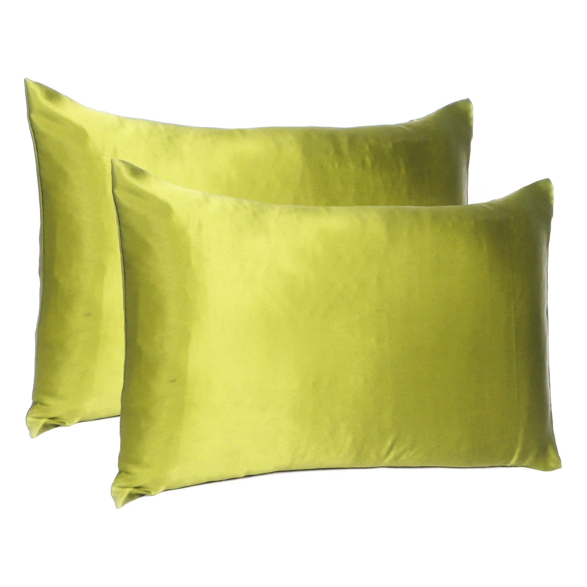 Lemongrass-Dreamy-Set-Of-2-Silky-Satin-Standard-Pillowcases-Bed-Sheets