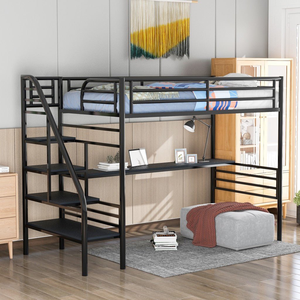 Mod-Black-Twin-Size-Metal-Loft-Bed-with-Desk-and-Stairs-Beds-&-Bed-Frames