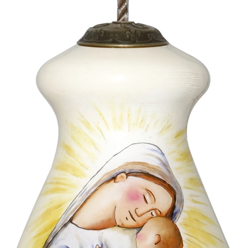 Mother Mary with Baby Hand Painted Mouth Blown Glass Ornament - Tuesday Morning-Christmas Ornaments