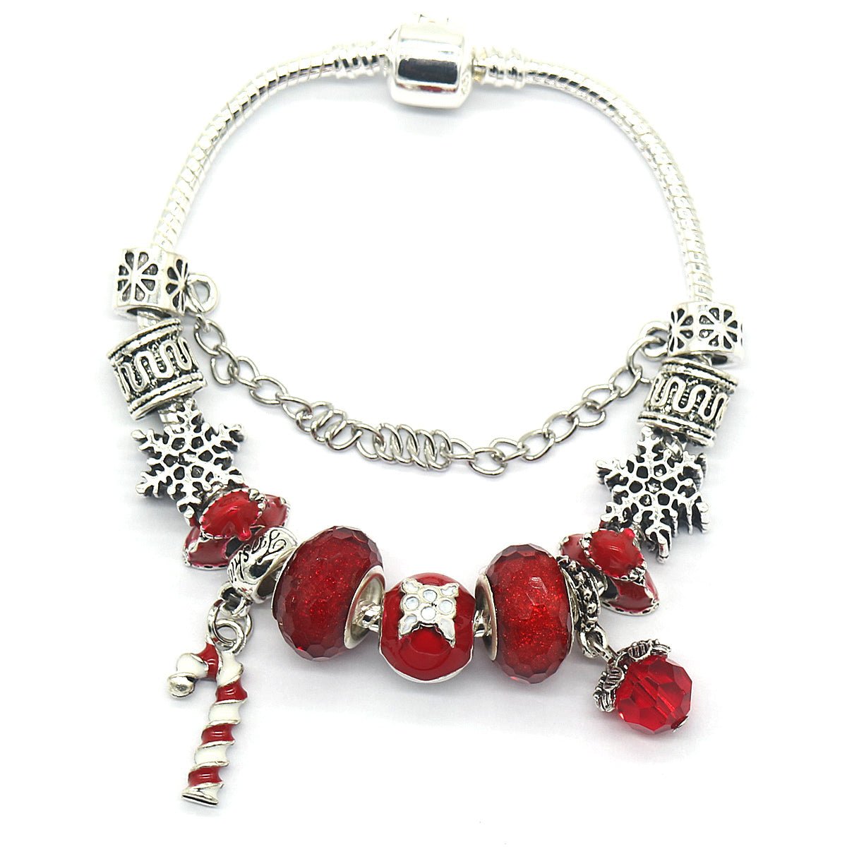 Murano and Swarovski Crystal Christmas Bracelet - Tuesday Morning-Charm Bracelets