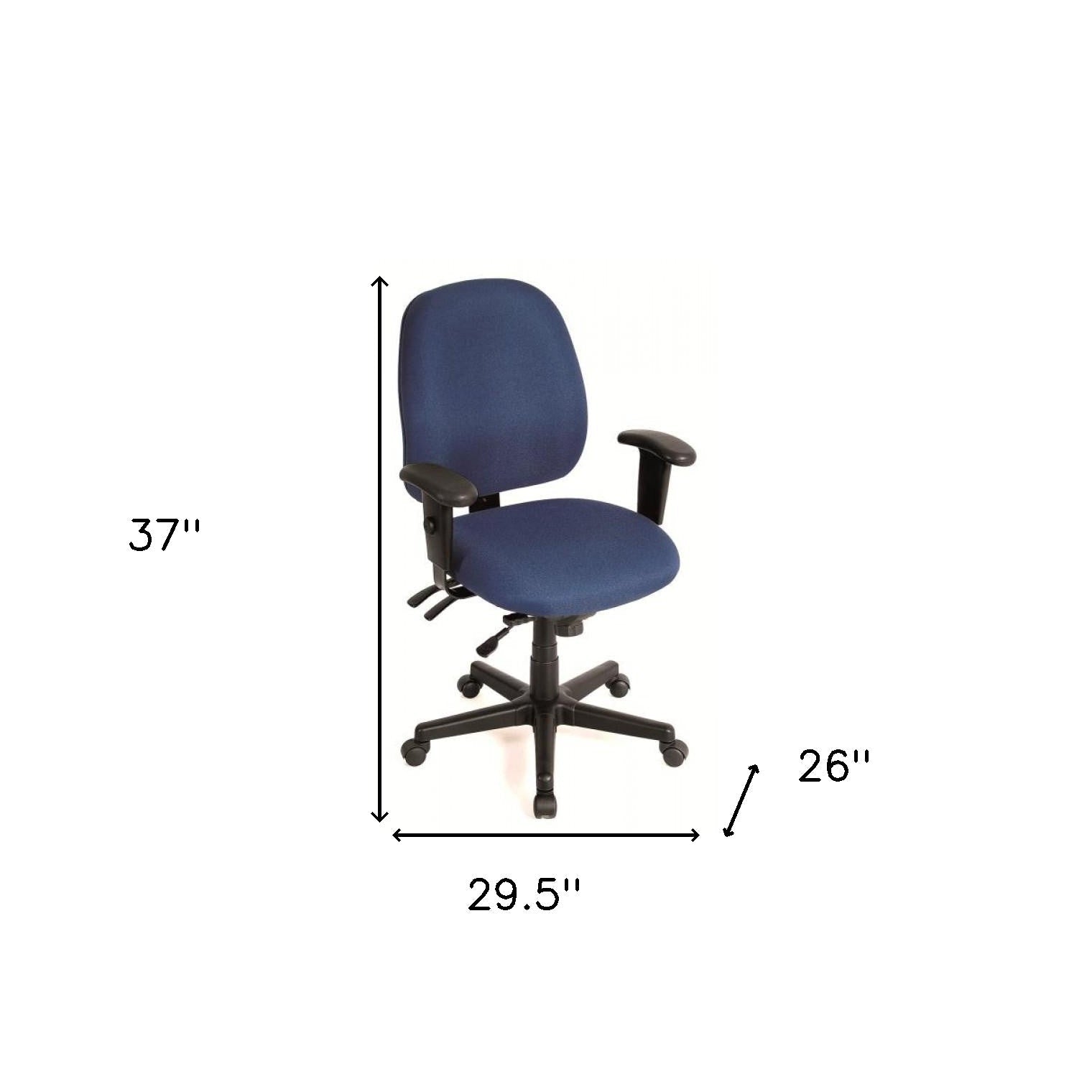 Navy Blue and Black Adjustable Swivel Fabric Rolling Office Chair - Tuesday Morning-Office Chairs