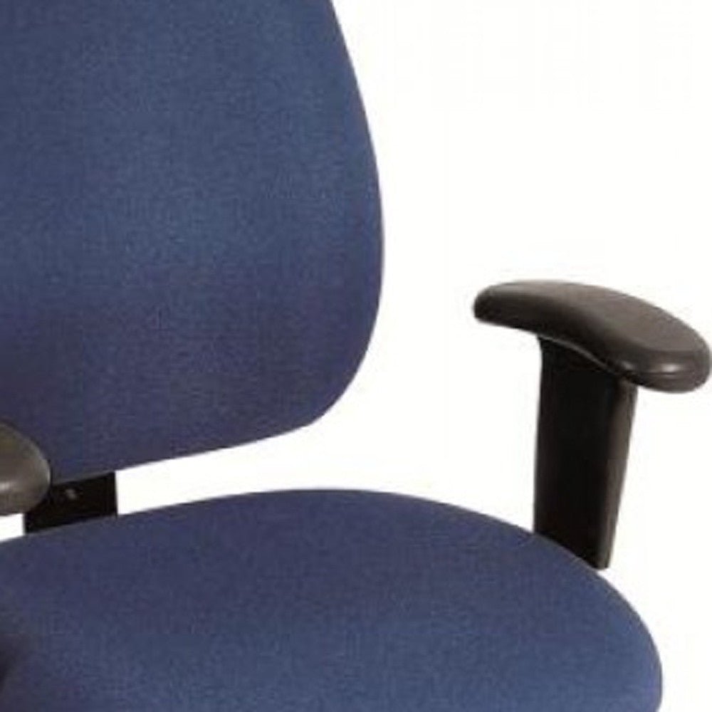 Navy Blue and Black Adjustable Swivel Fabric Rolling Office Chair - Tuesday Morning-Office Chairs
