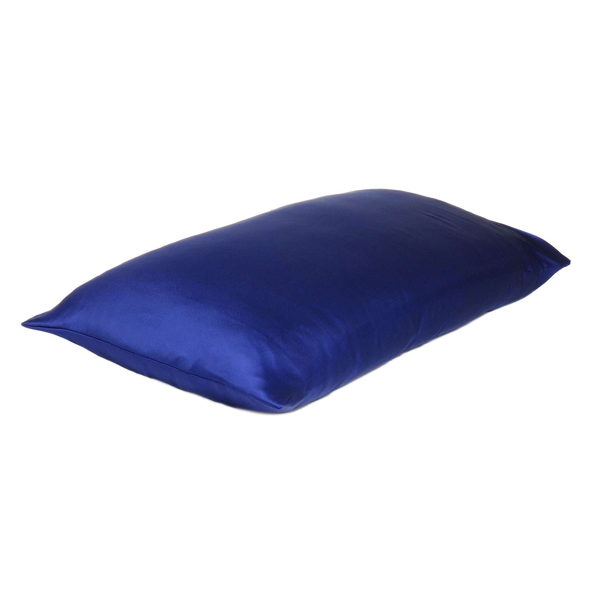 Navy Blue Dreamy Set Of 2 Silky Satin King Pillowcases - Tuesday Morning-Bed Sheets