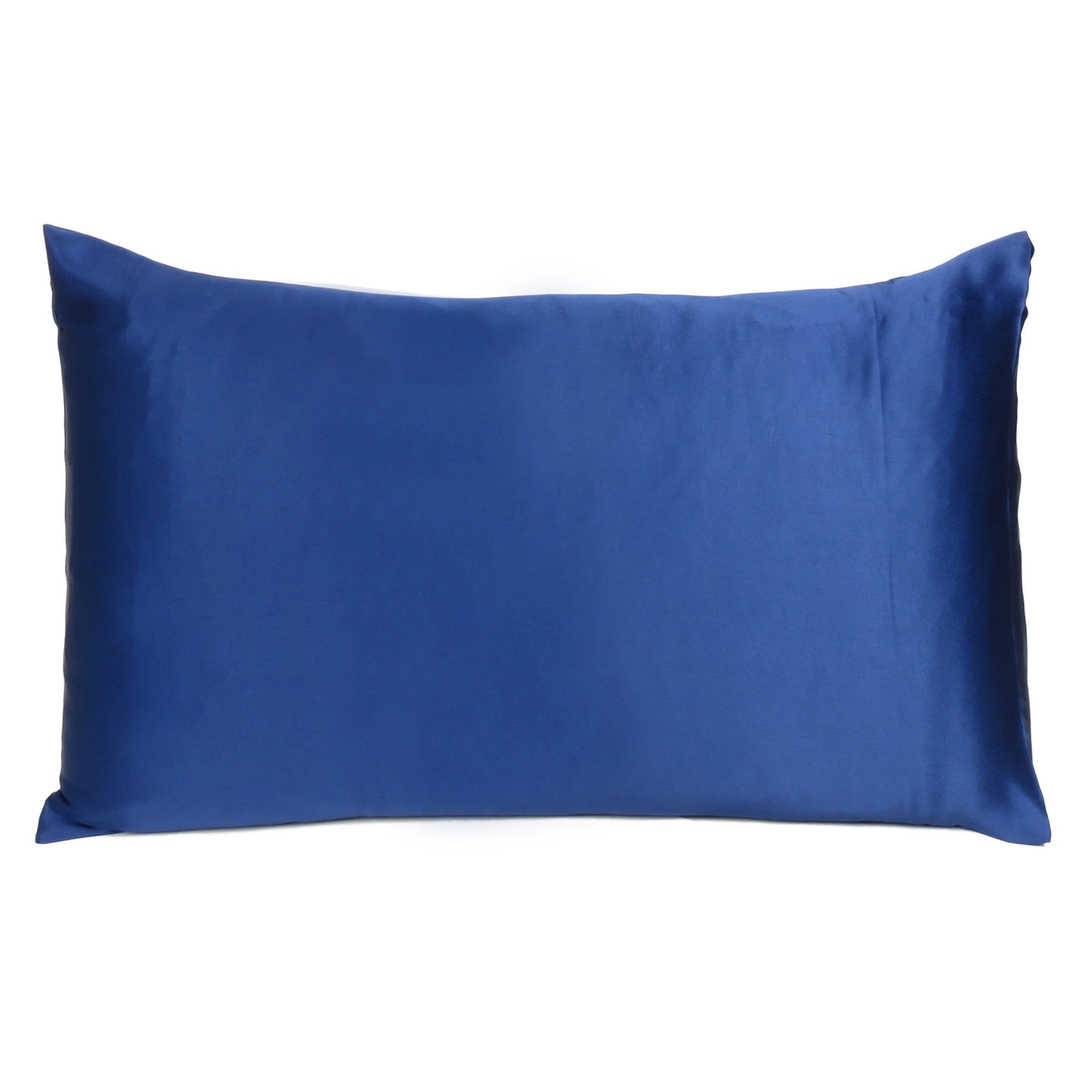 Navy Blue Dreamy Set Of 2 Silky Satin King Pillowcases - Tuesday Morning-Bed Sheets