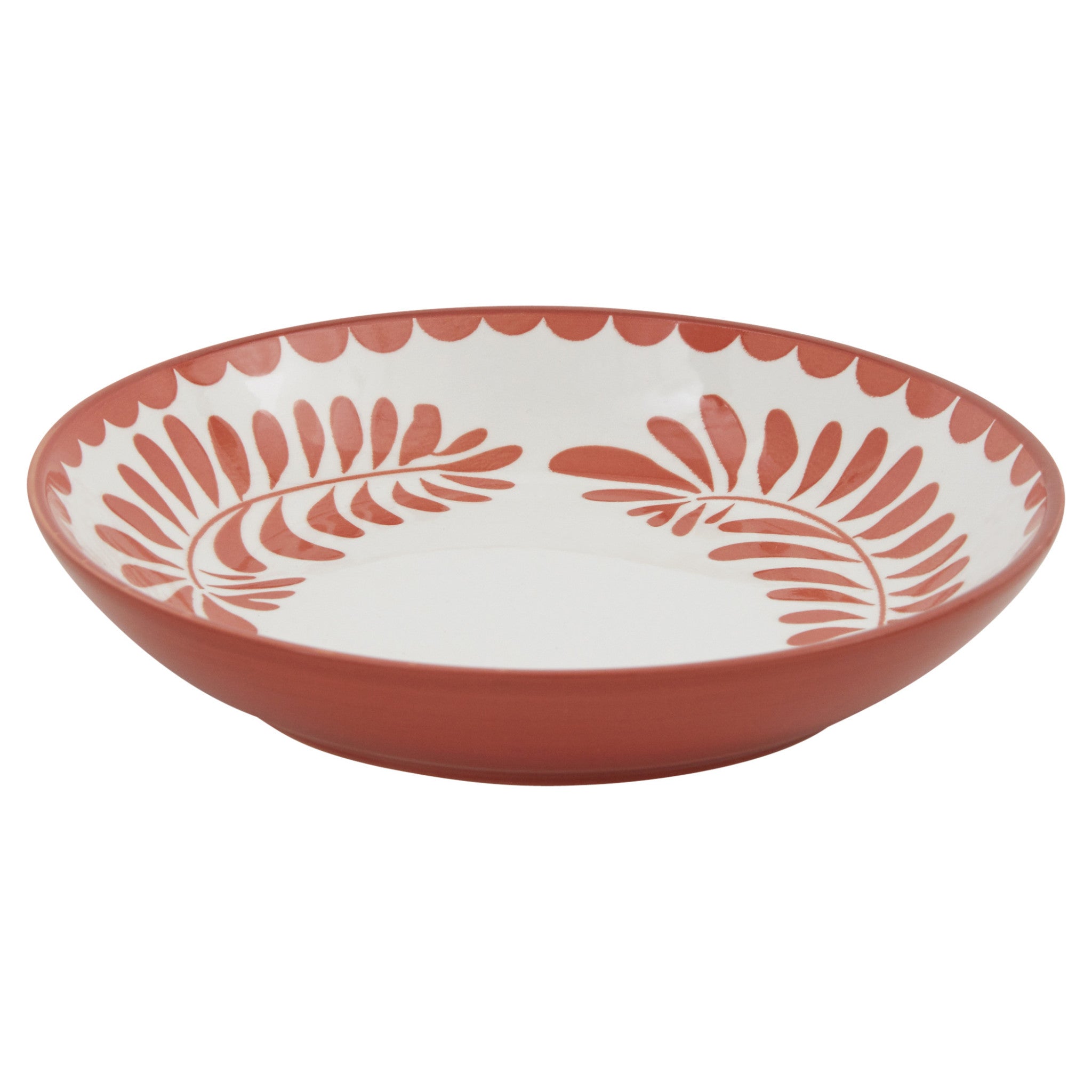Orange and White Sixteen Piece Round Leaves Ceramic Service For Four Dinnerware Set - Tuesday Morning-Dinnerware