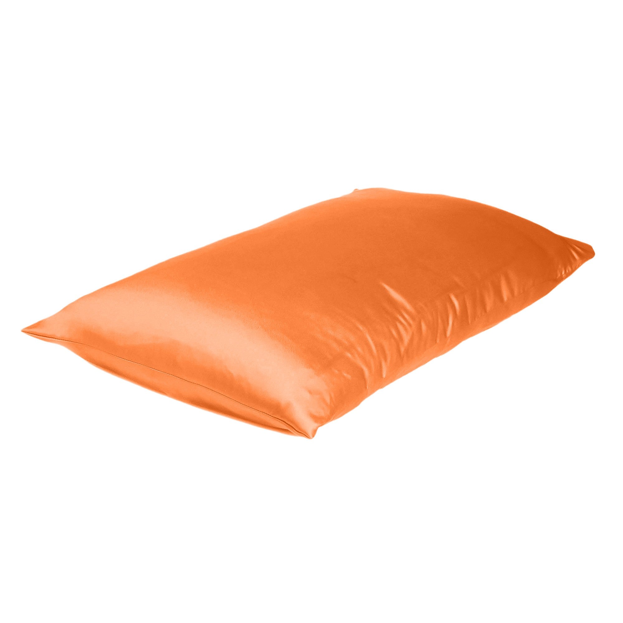 Orange Dreamy Set Of 2 Silky Satin Queen Pillowcases - Tuesday Morning-Bed Sheets