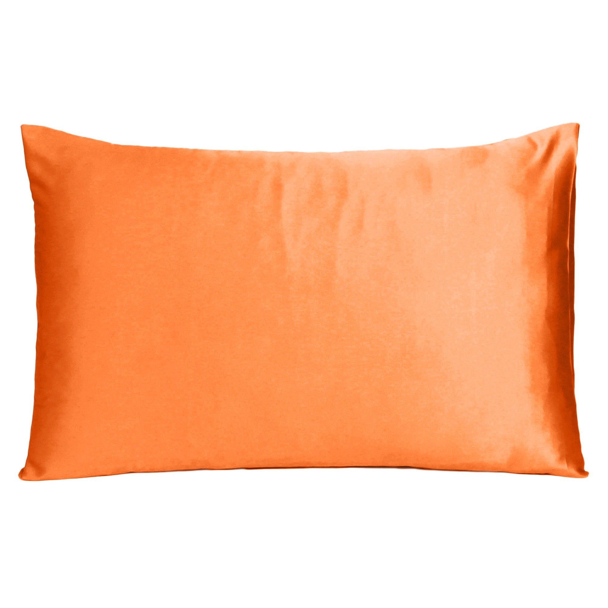 Orange Dreamy Set Of 2 Silky Satin Standard Pillowcases - Tuesday Morning-Bed Sheets