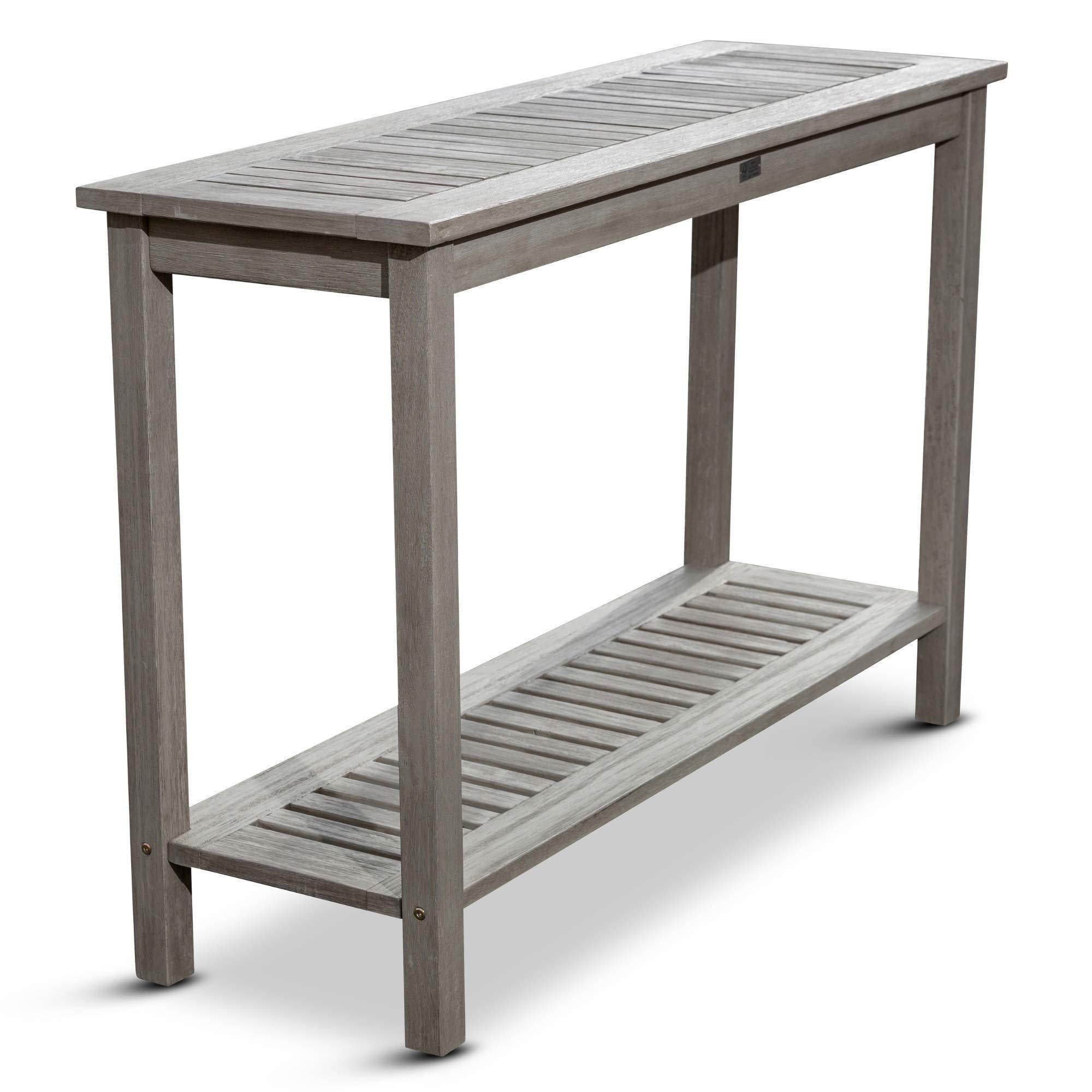 Outdoor Console Table, Driftwood Gray - Tuesday Morning-Console Tables