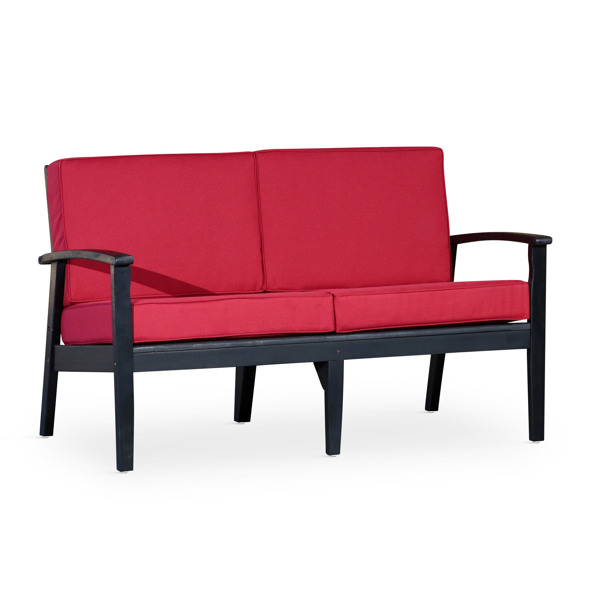 Outdoor-Loveseat-with-Cushions-Espresso,-Burgundy-Outdoor-Chairs
