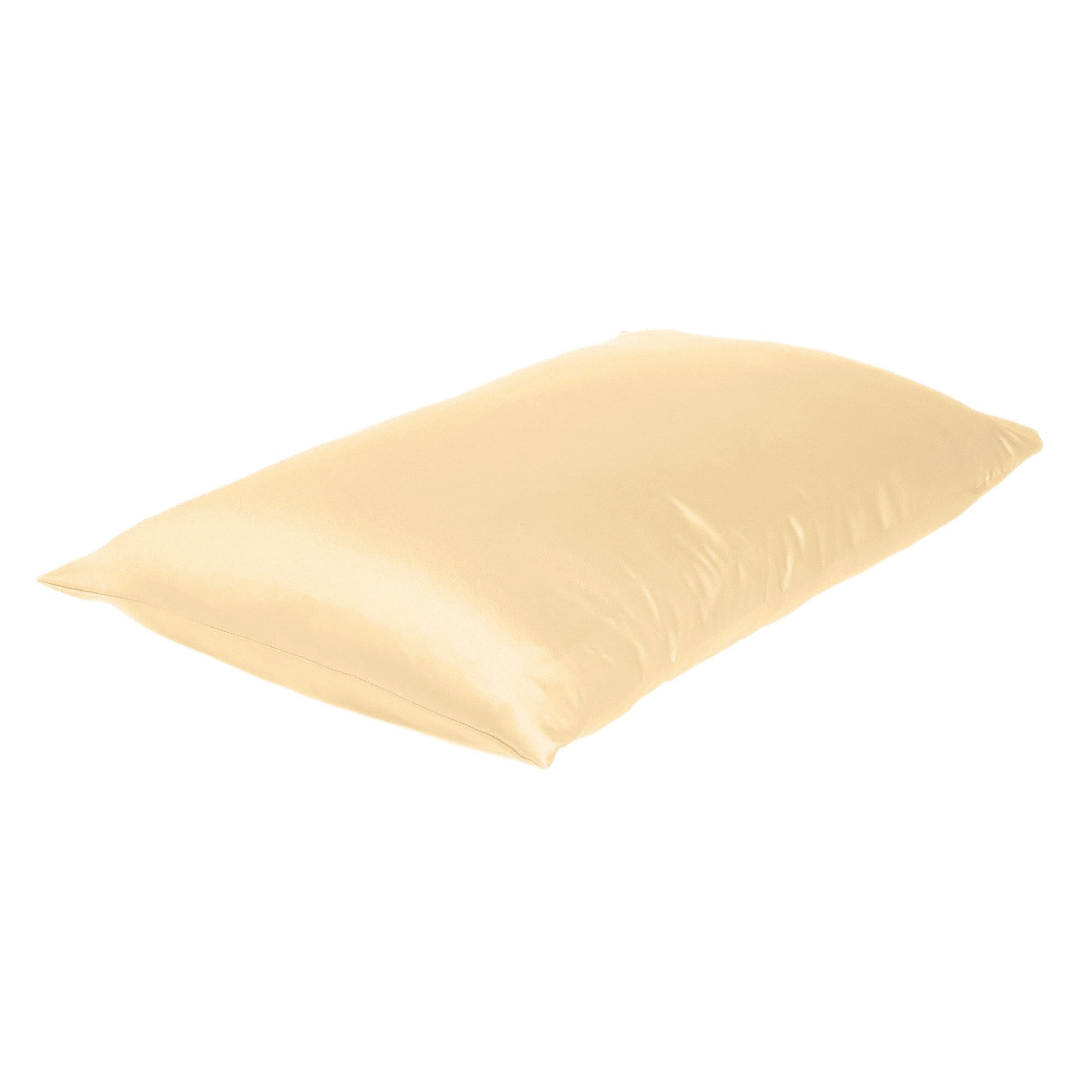 Pale Peach Dreamy Set Of 2 Silky Satin King Pillowcases - Tuesday Morning-Bed Sheets
