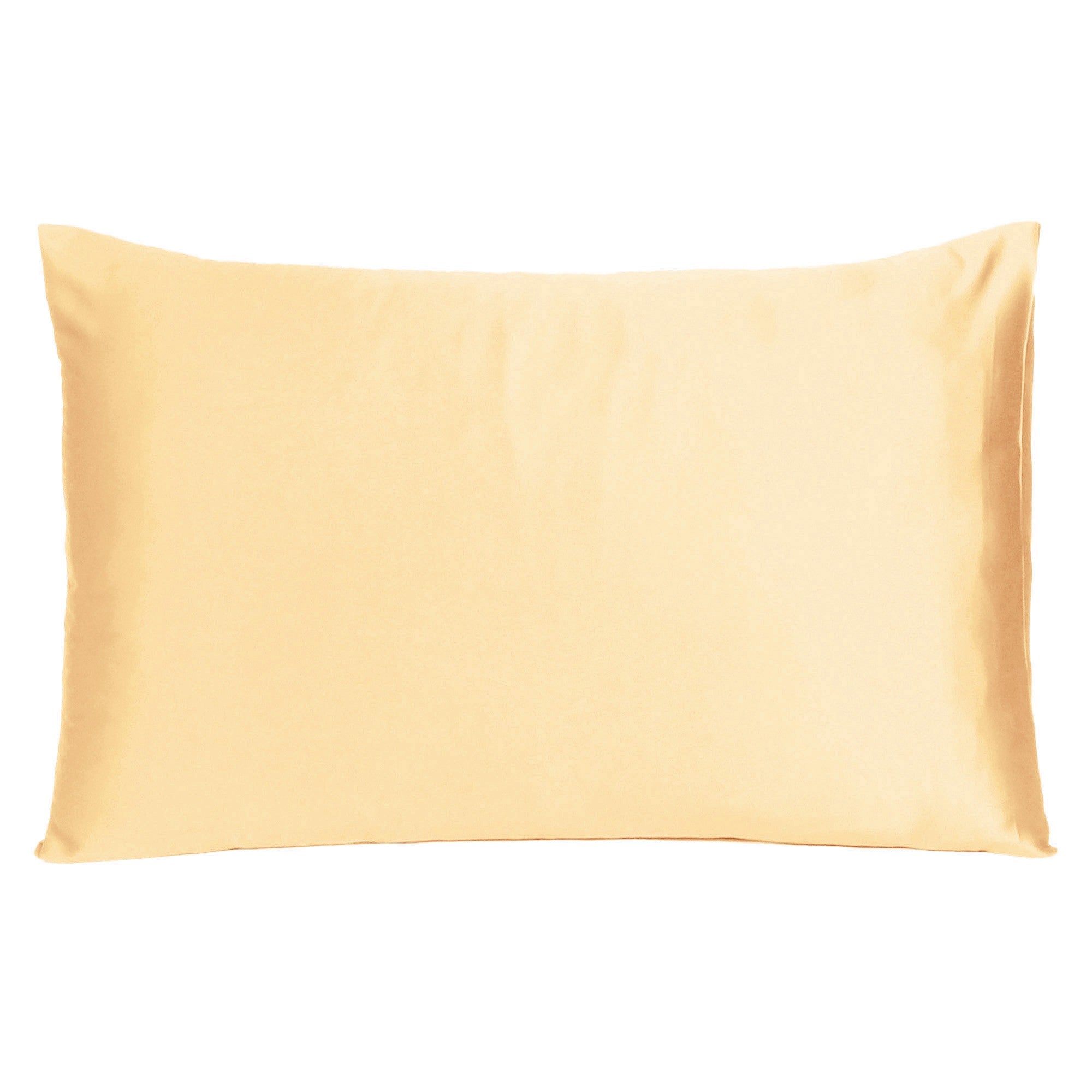 Pale Peach Dreamy Set Of 2 Silky Satin King Pillowcases - Tuesday Morning-Bed Sheets