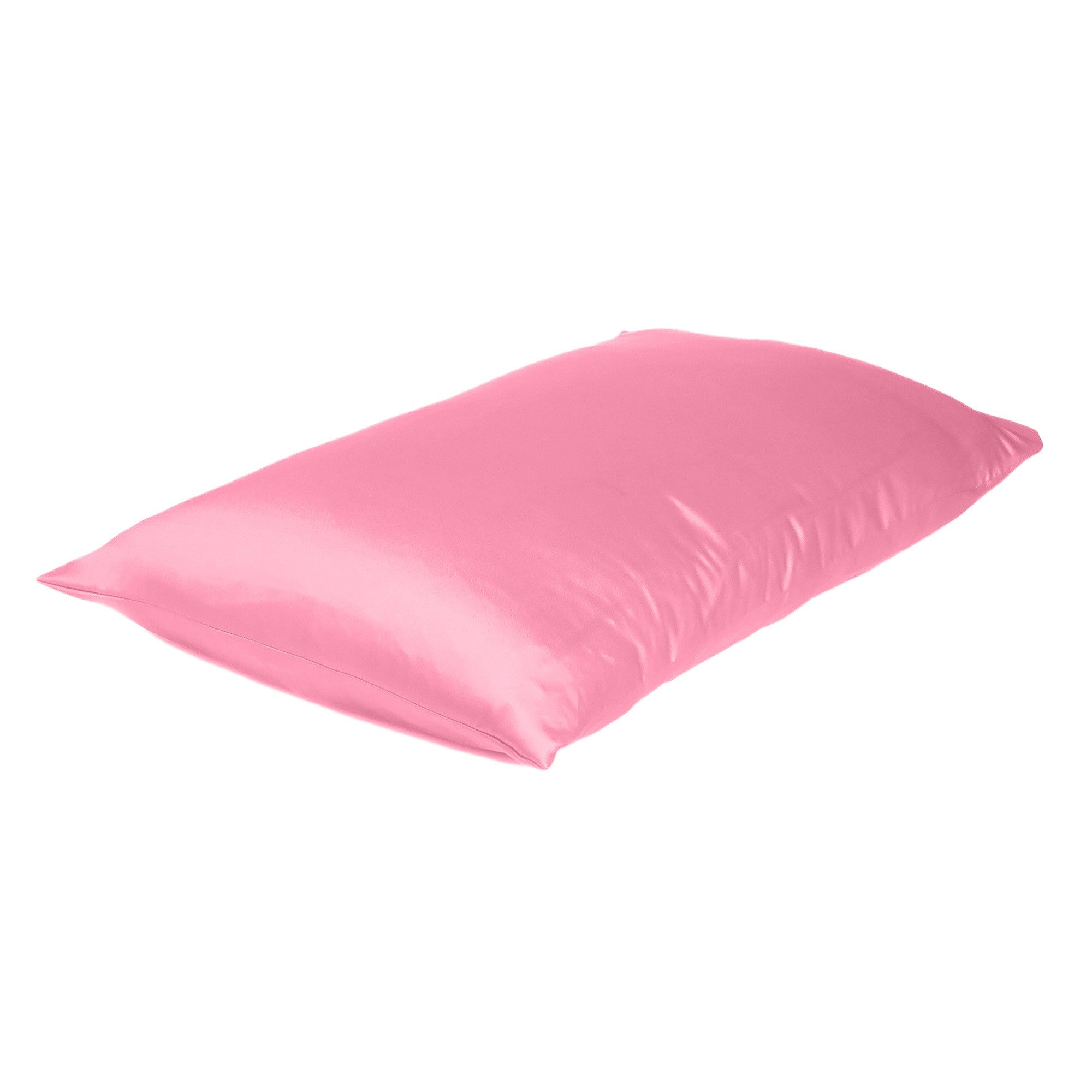 Pink Rose Dreamy Set Of 2 Silky Satin King Pillowcases - Tuesday Morning-Bed Sheets