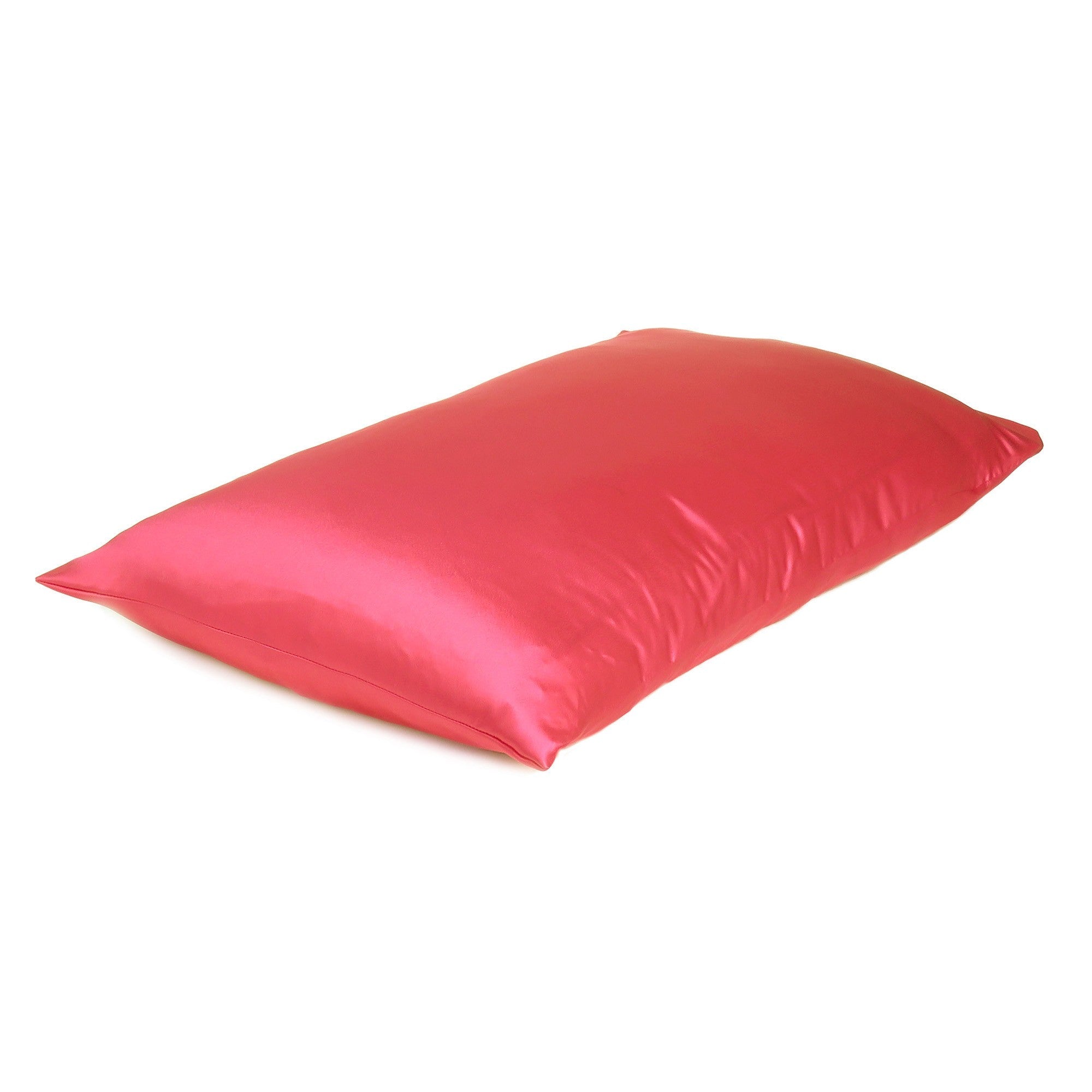 Poppy Red Dreamy Set Of 2 Silky Satin Standard Pillowcases - Tuesday Morning-Bed Sheets