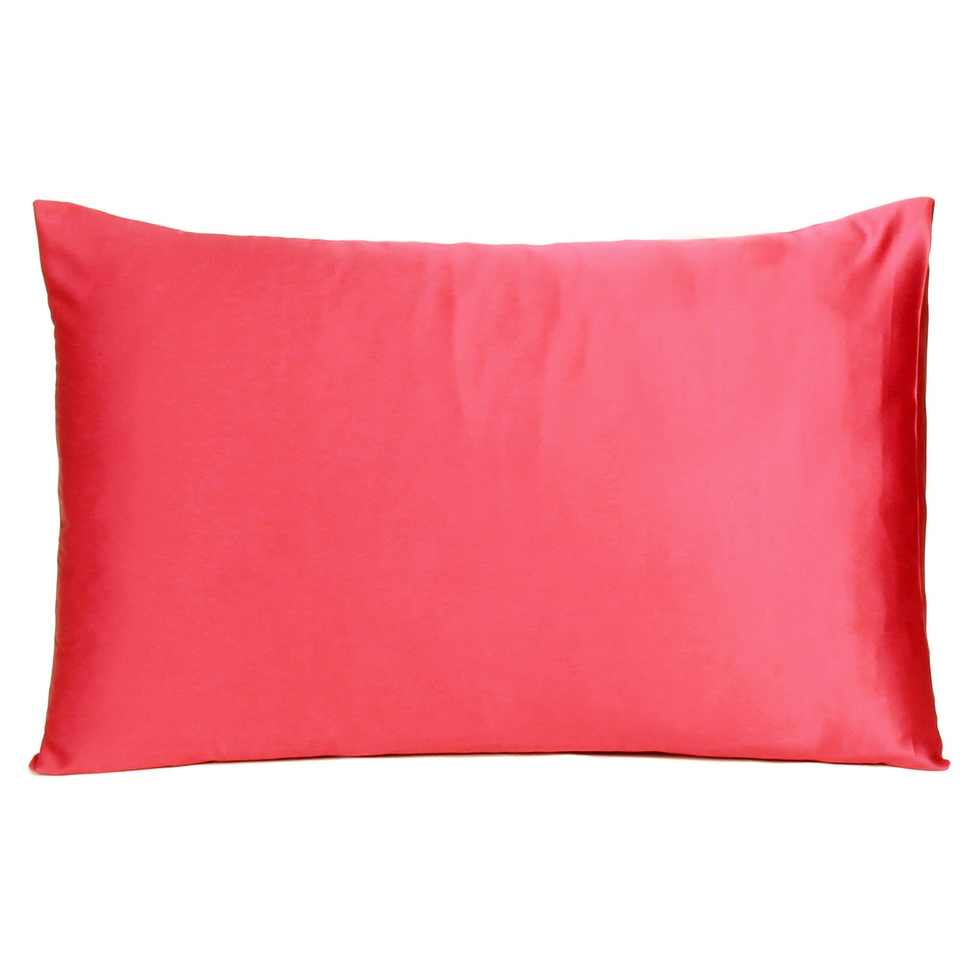 Poppy Red Dreamy Set Of 2 Silky Satin Standard Pillowcases - Tuesday Morning-Bed Sheets