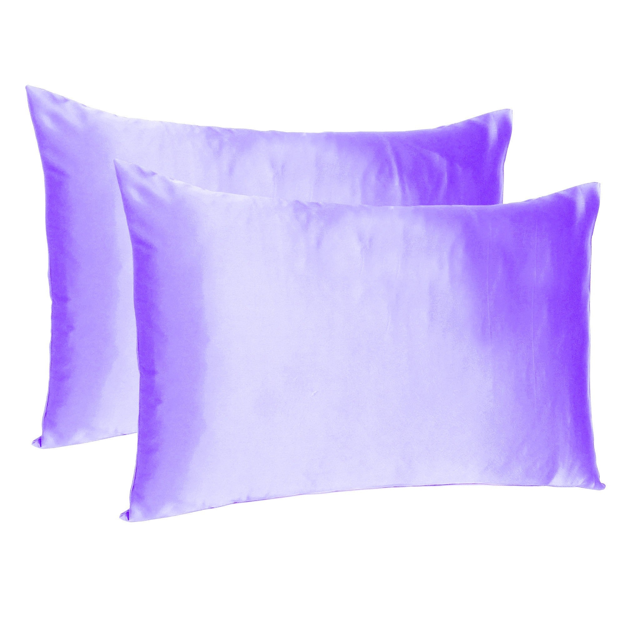 Purple-Dreamy-Set-Of-2-Silky-Satin-King-Pillowcases-Bed-Sheets
