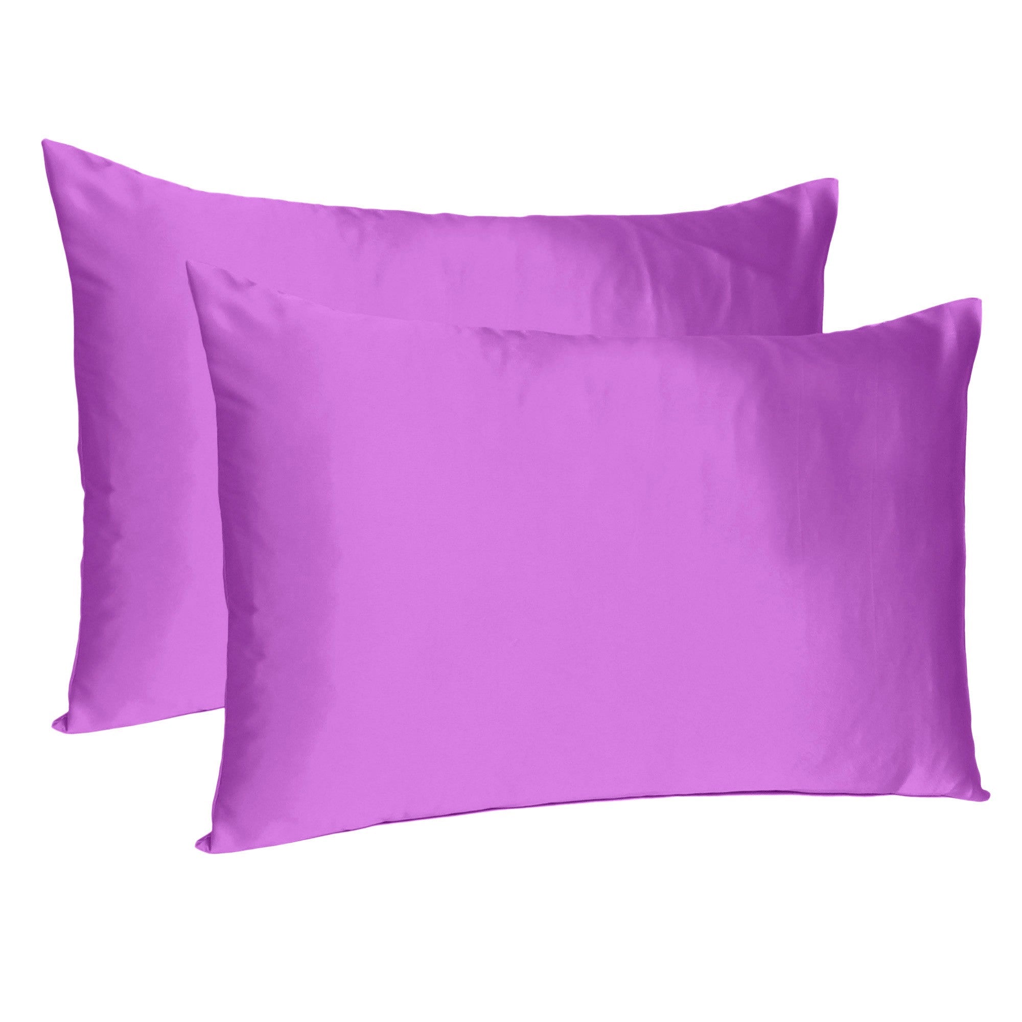 Purple-Merlot-Dreamy-Set-Of-2-Silky-Satin-Standard-Pillowcases-Bed-Sheets